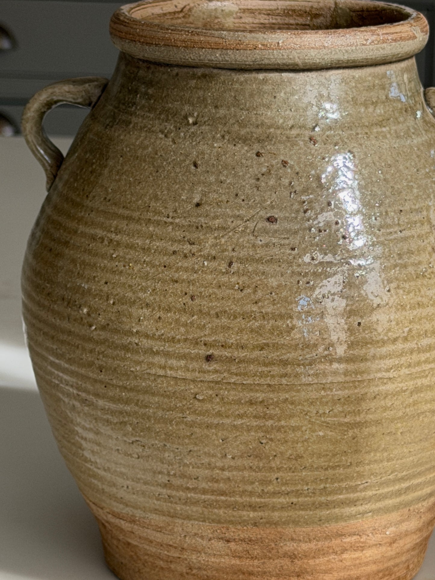 Olive Stoneware Preserving Jar