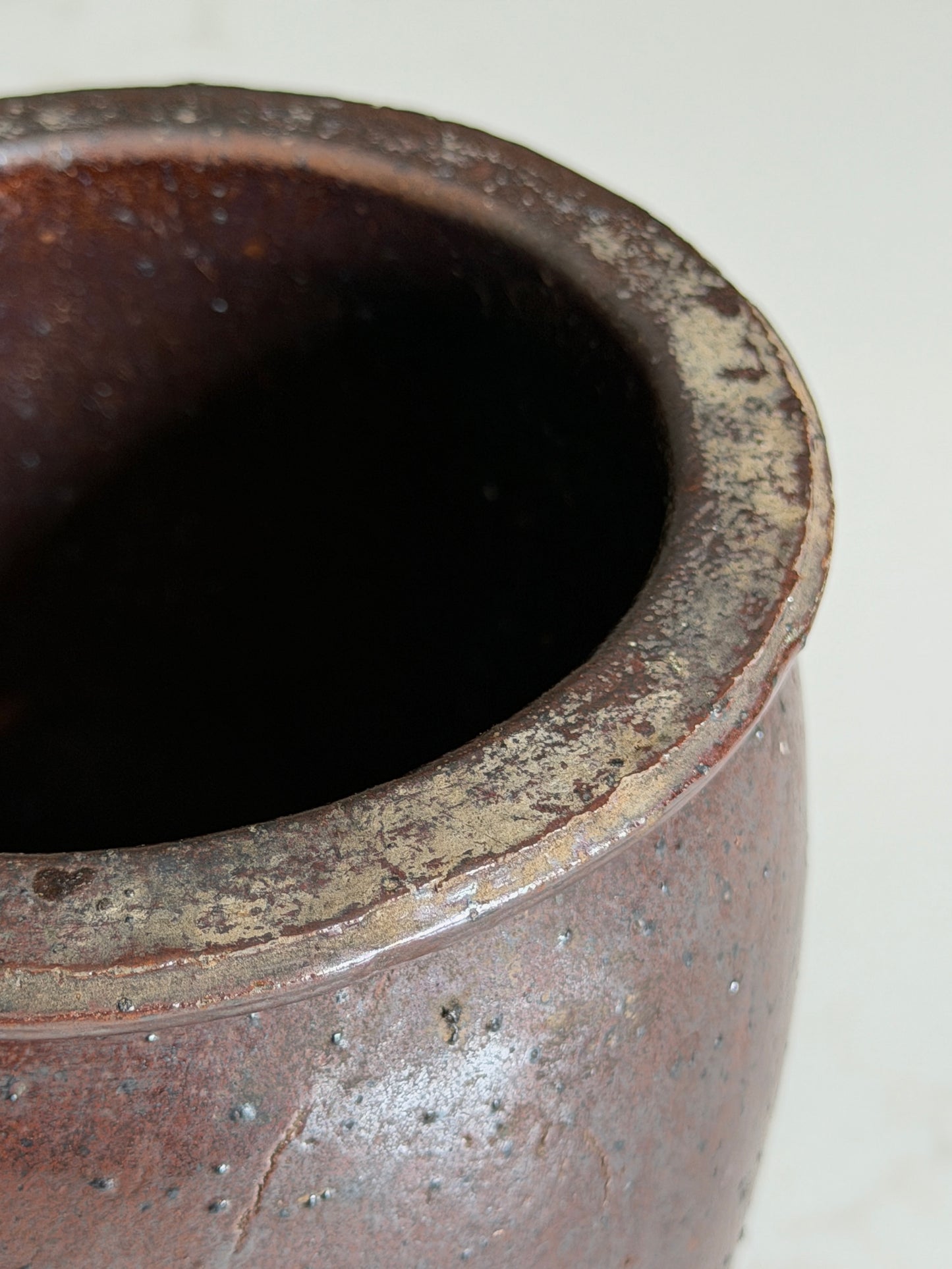 Dark Brown Stoneware Pot