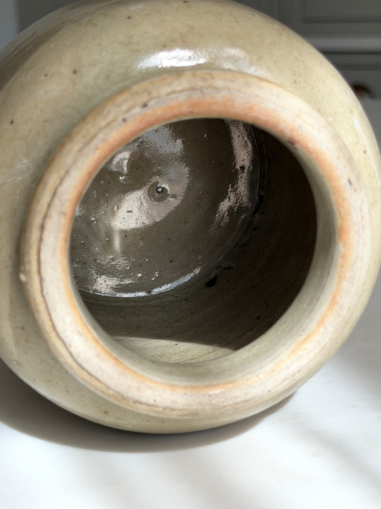 Medium Mustard Pot - Greeny-Grey