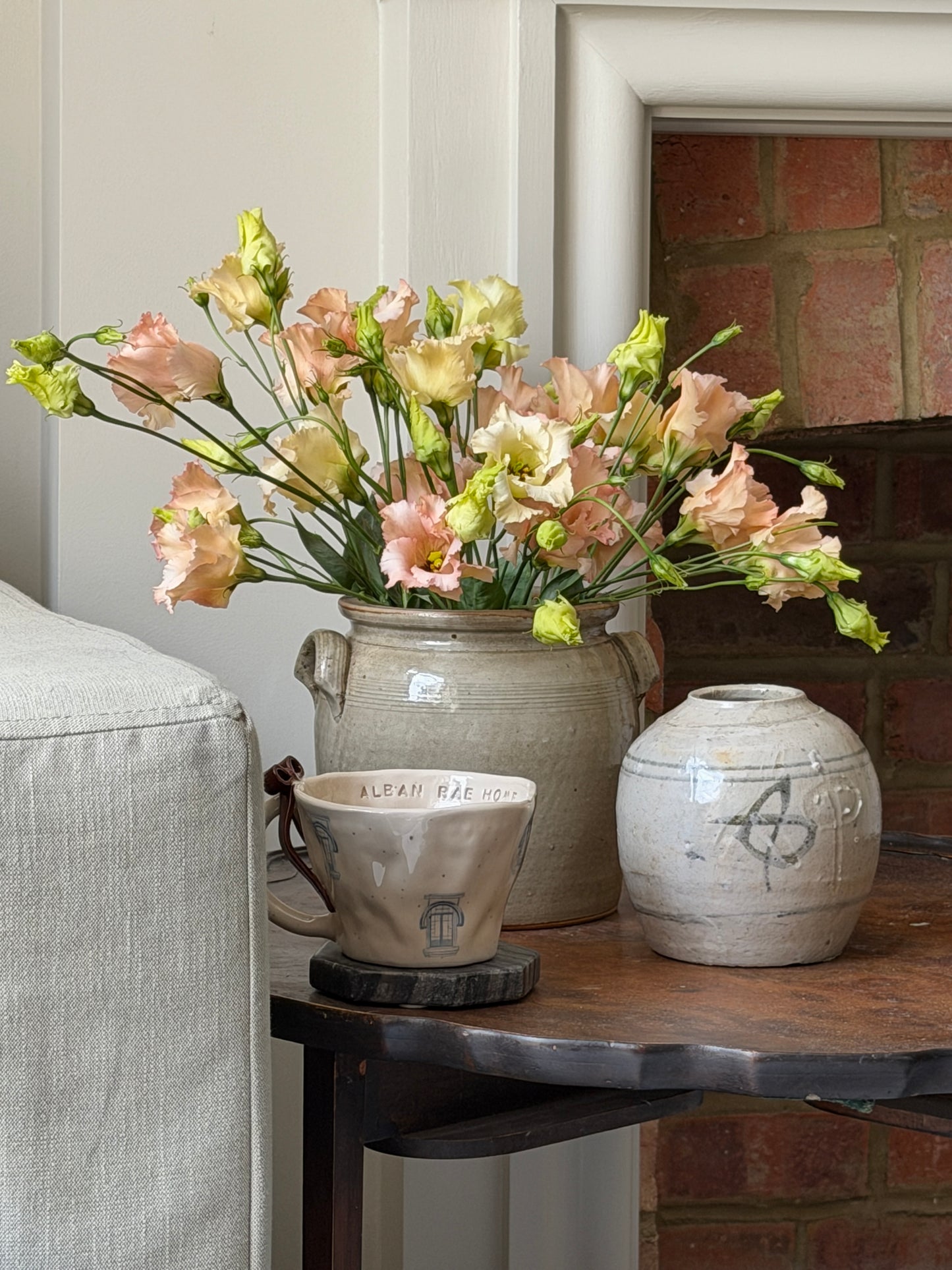 Medium Grey-Slate Painted Ginger Jar