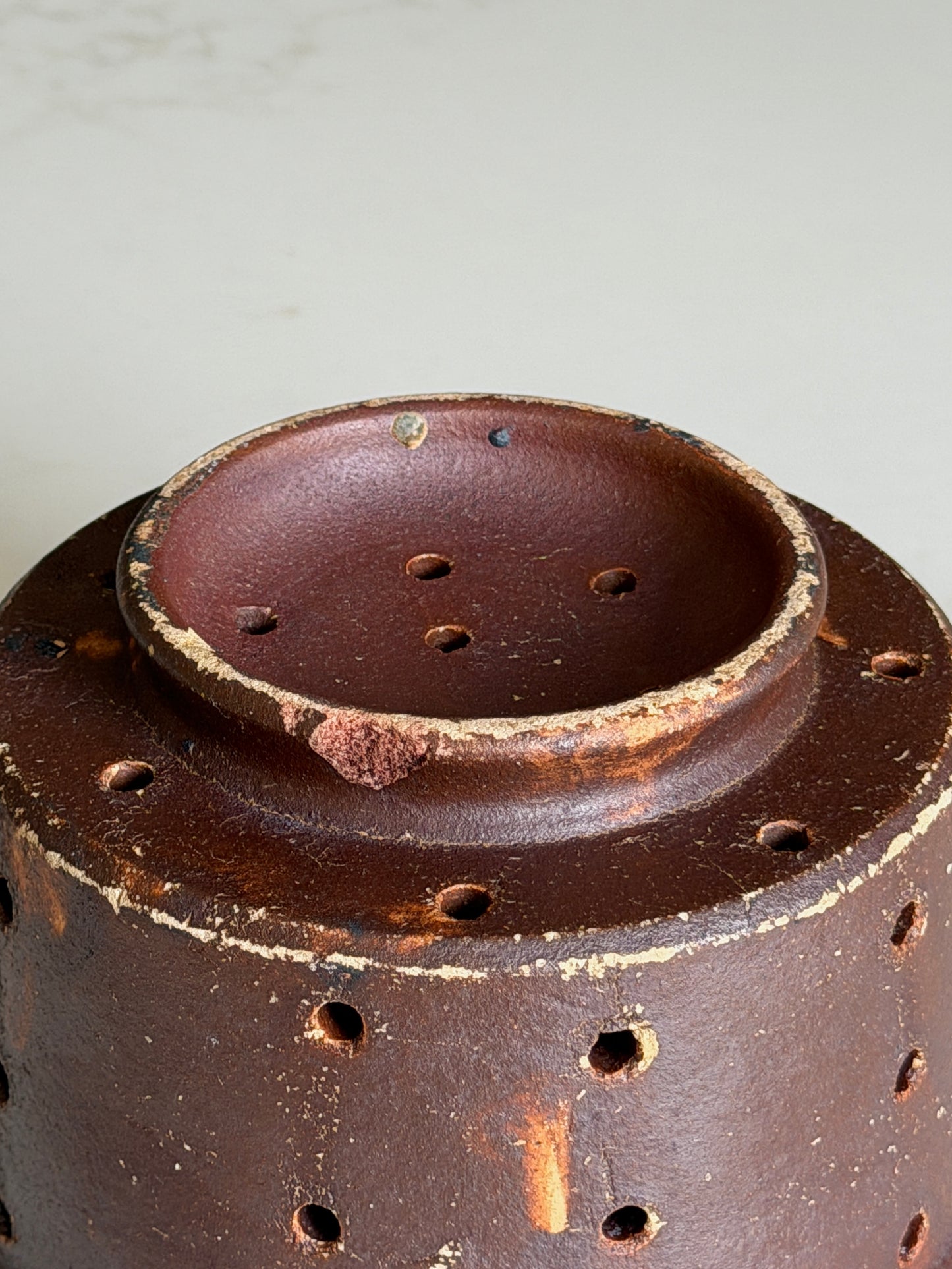 Dark Brown French Faisselle Cheese Strainer