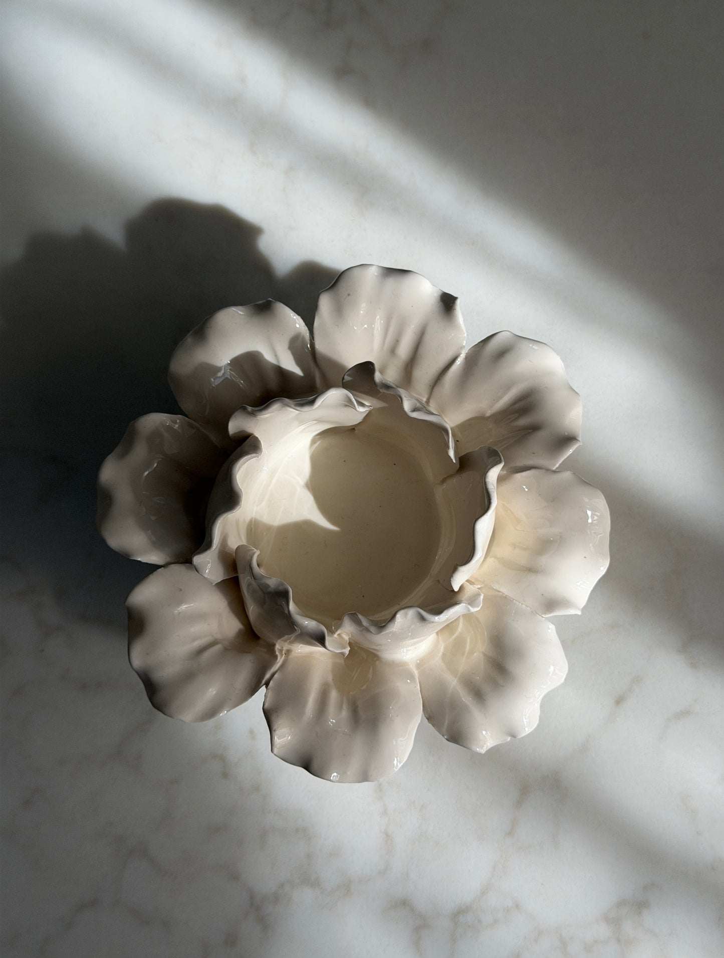 Studio Pottery Floral Tealight Holders
