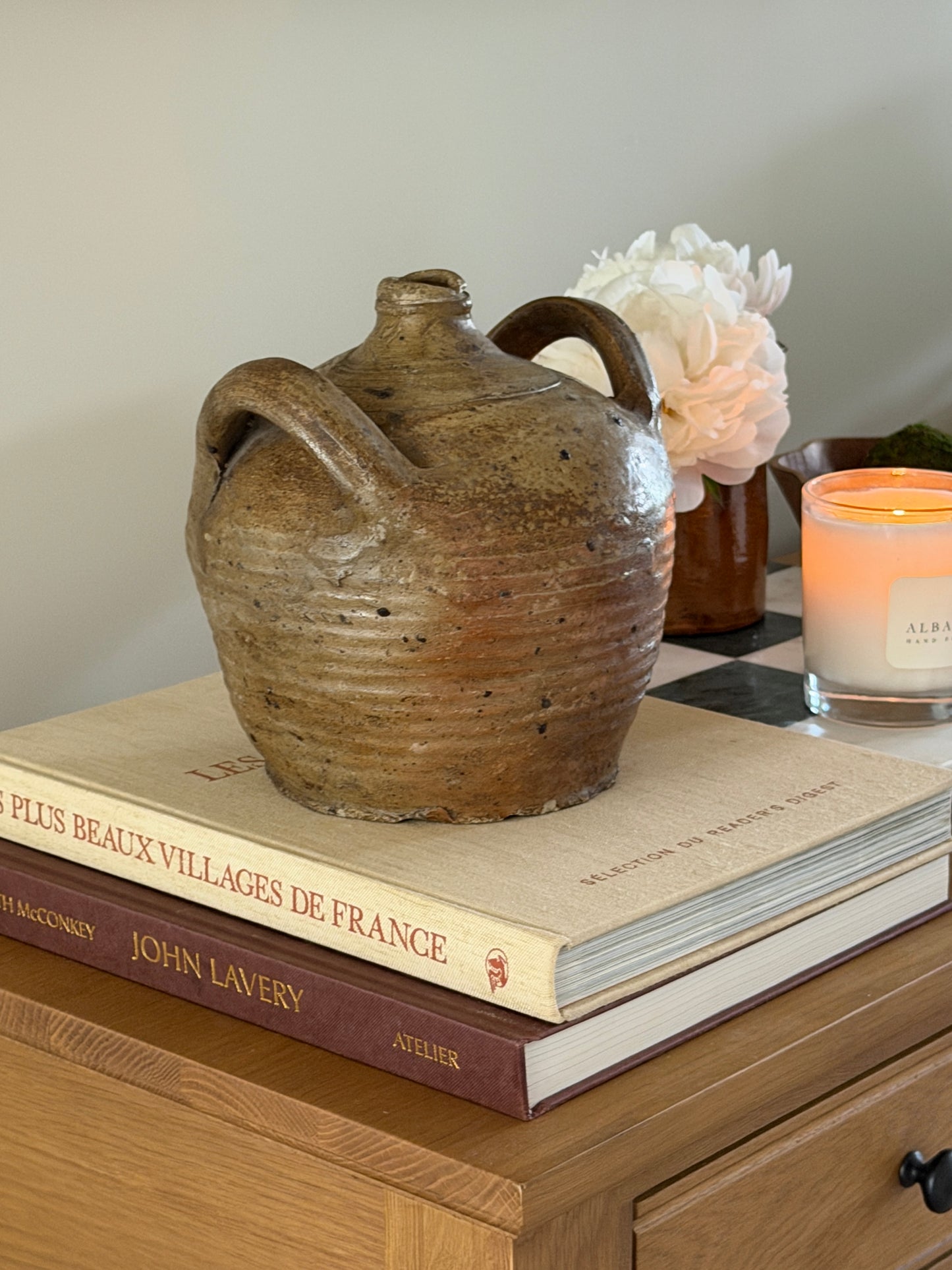 Small Khaki - Chesnut Brown French Oil Jug