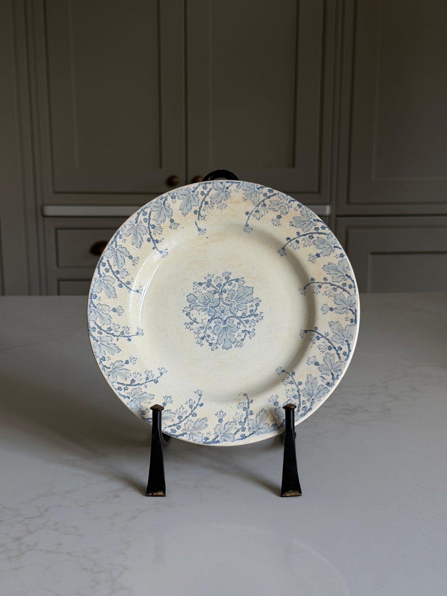 French Blue and White Vine Plate