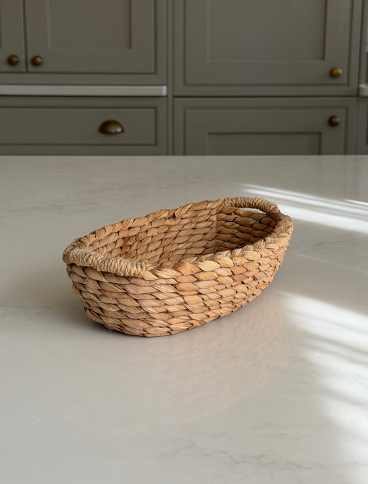 Oval French Wicker Handled Basket