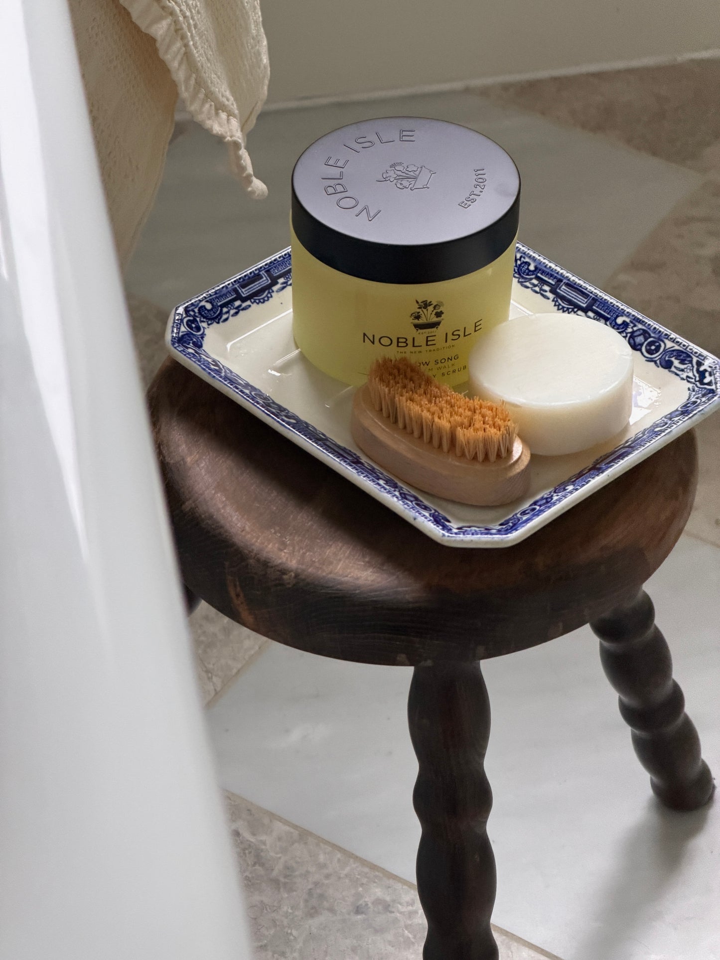 Small Round French Bobbin Milking Stool