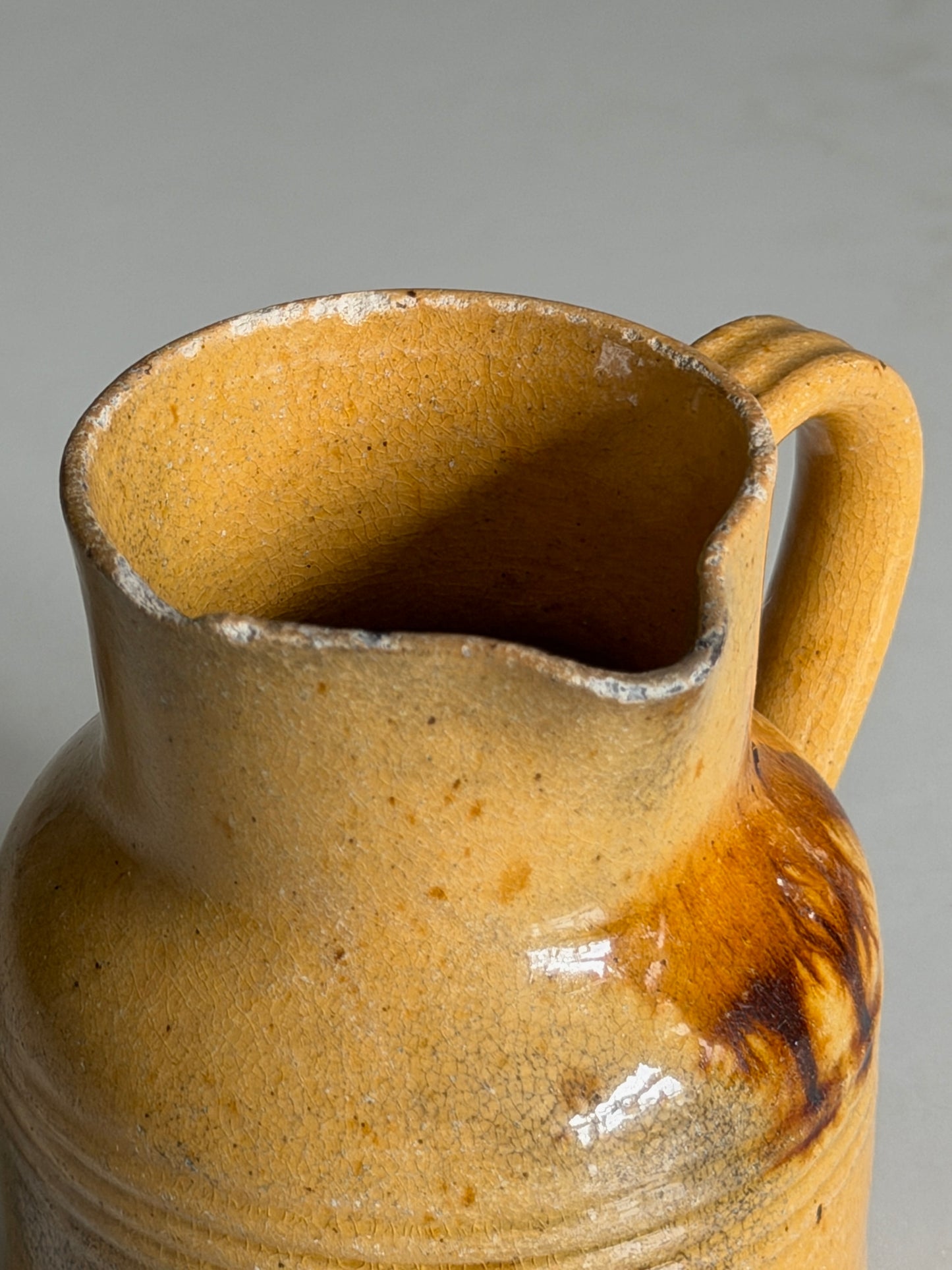 Small Ochre & Brown French Jug
