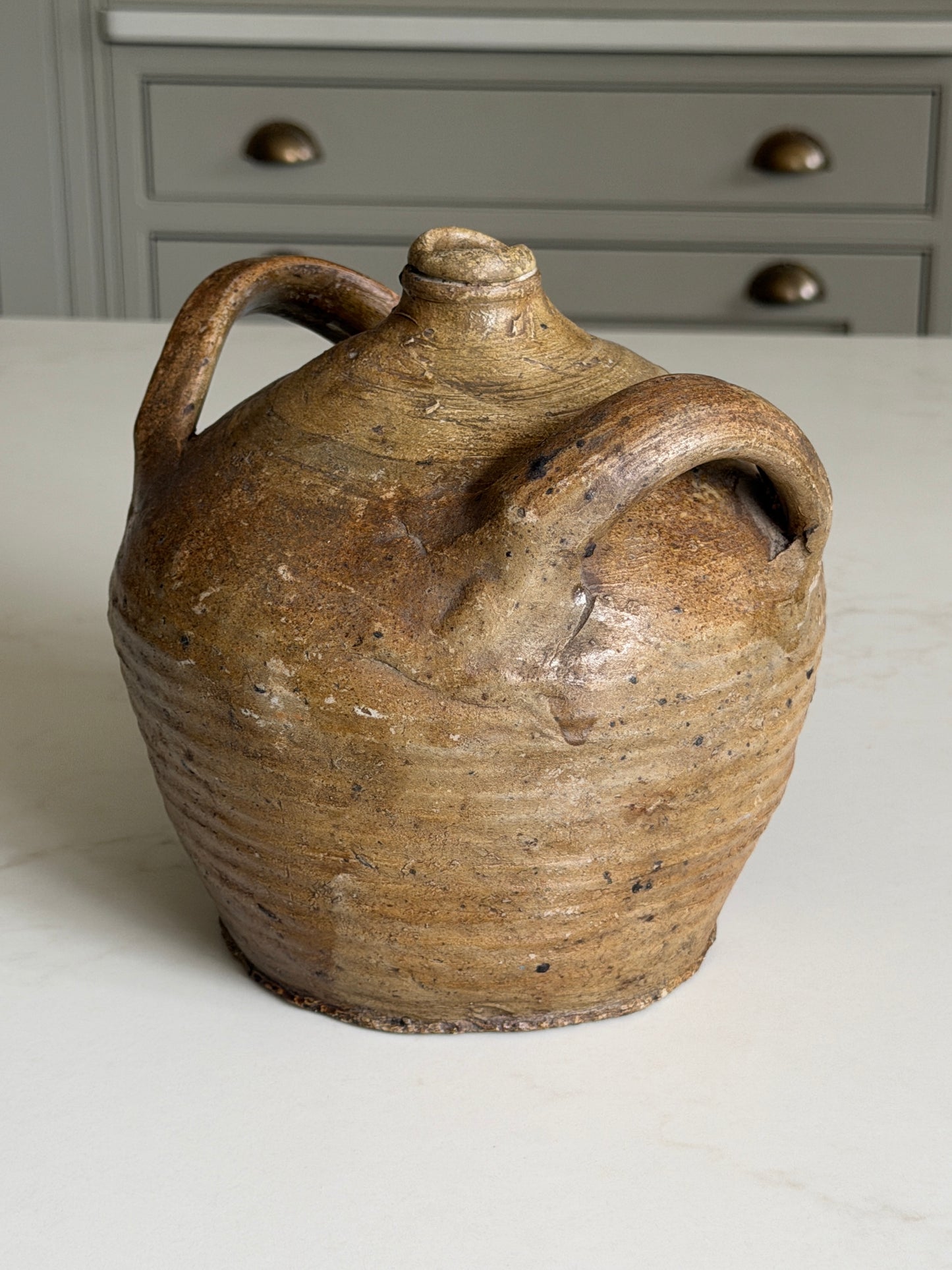 Small Khaki - Chesnut Brown French Oil Jug