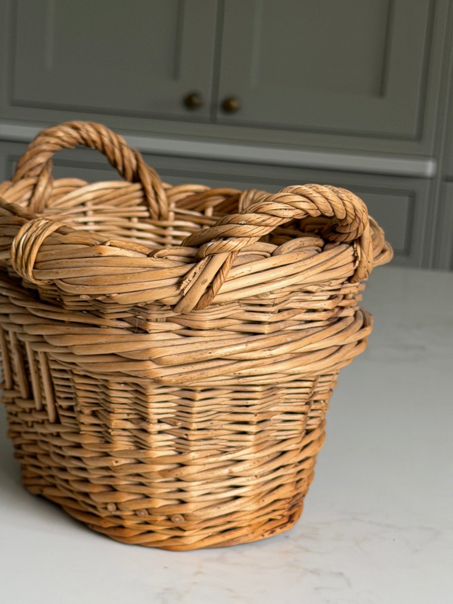Twin Handled Wicker Basket