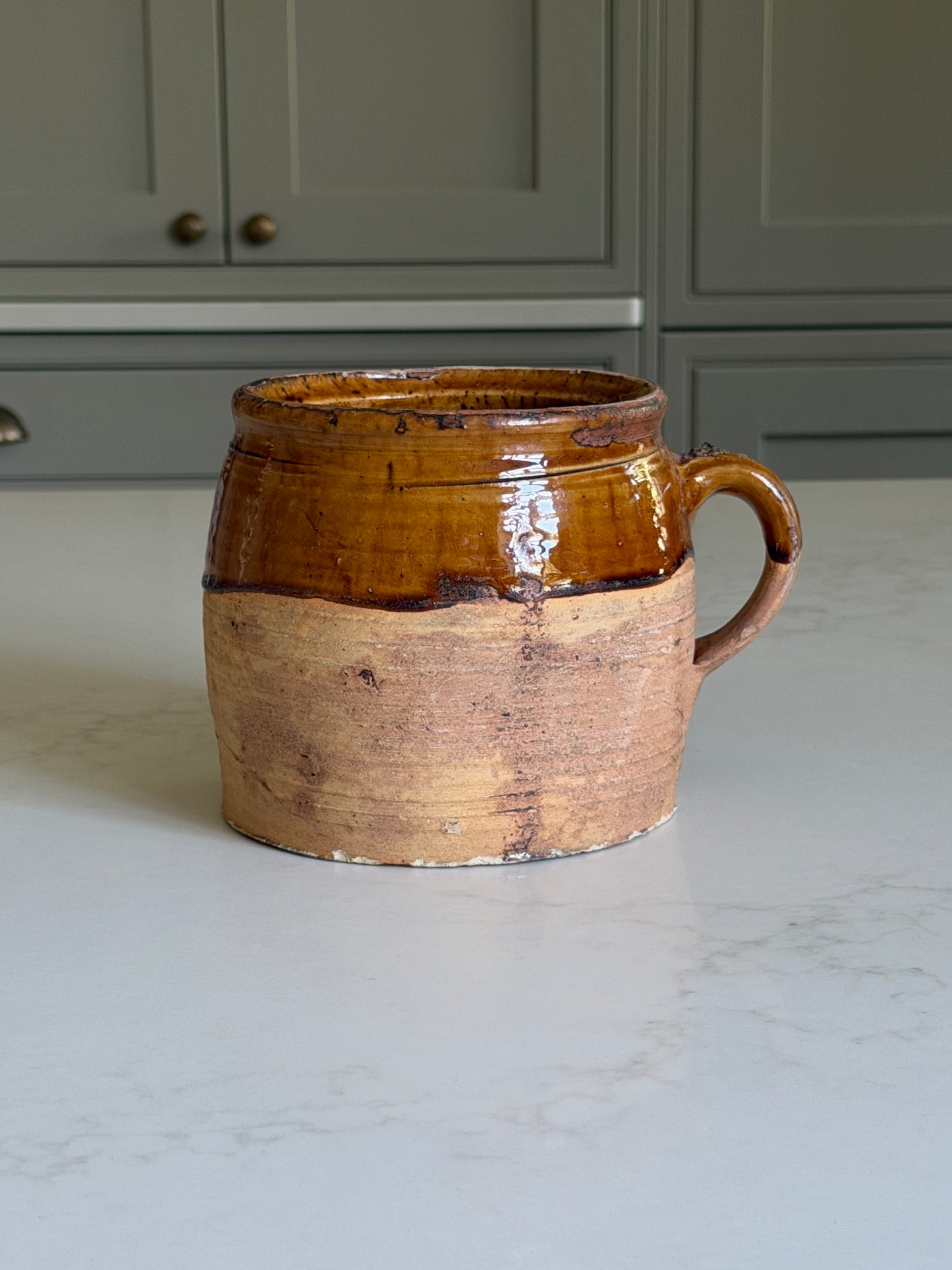 Small Amber Wide Neck French Jug