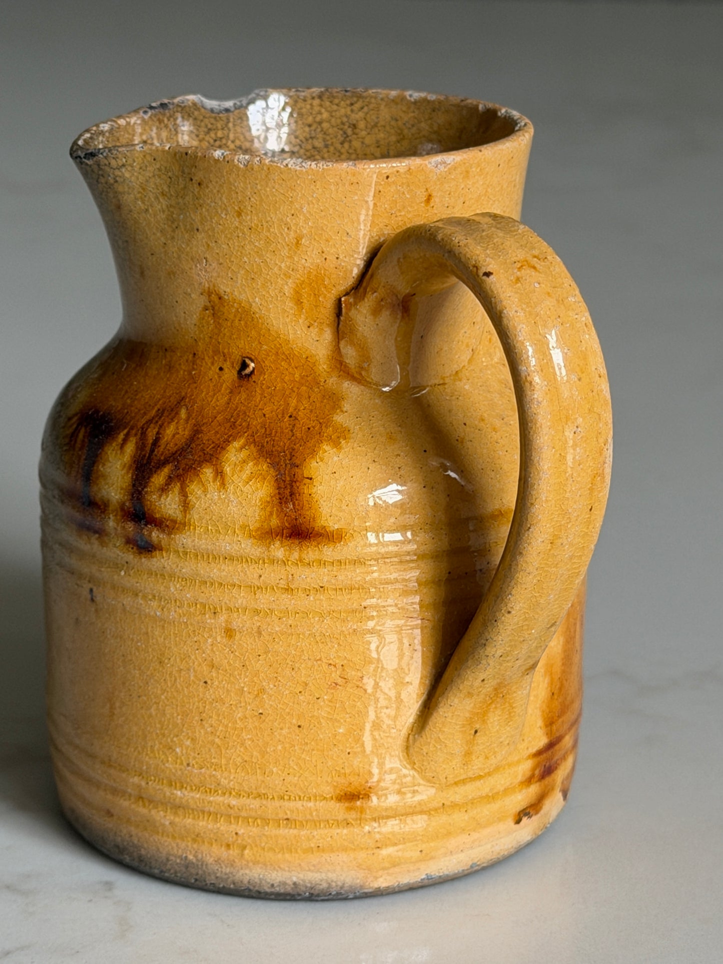Small Ochre & Brown French Jug
