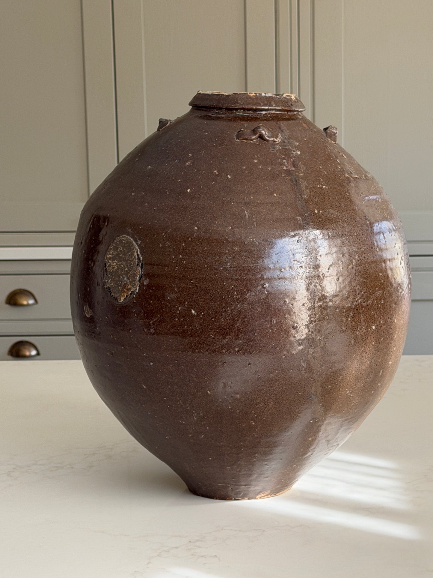 Brown-Glazed Storage Jar