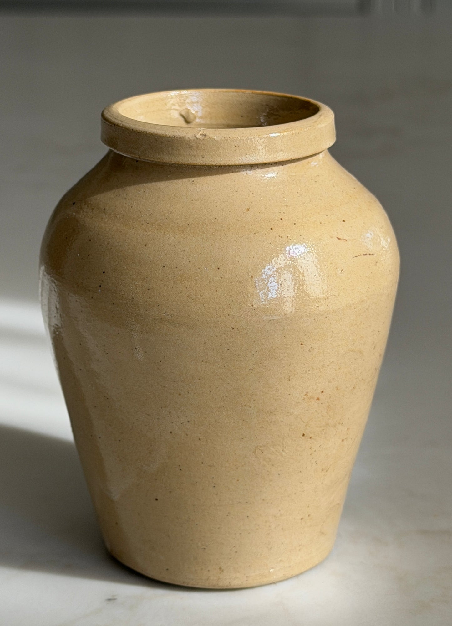 Beige Stoneware Pot