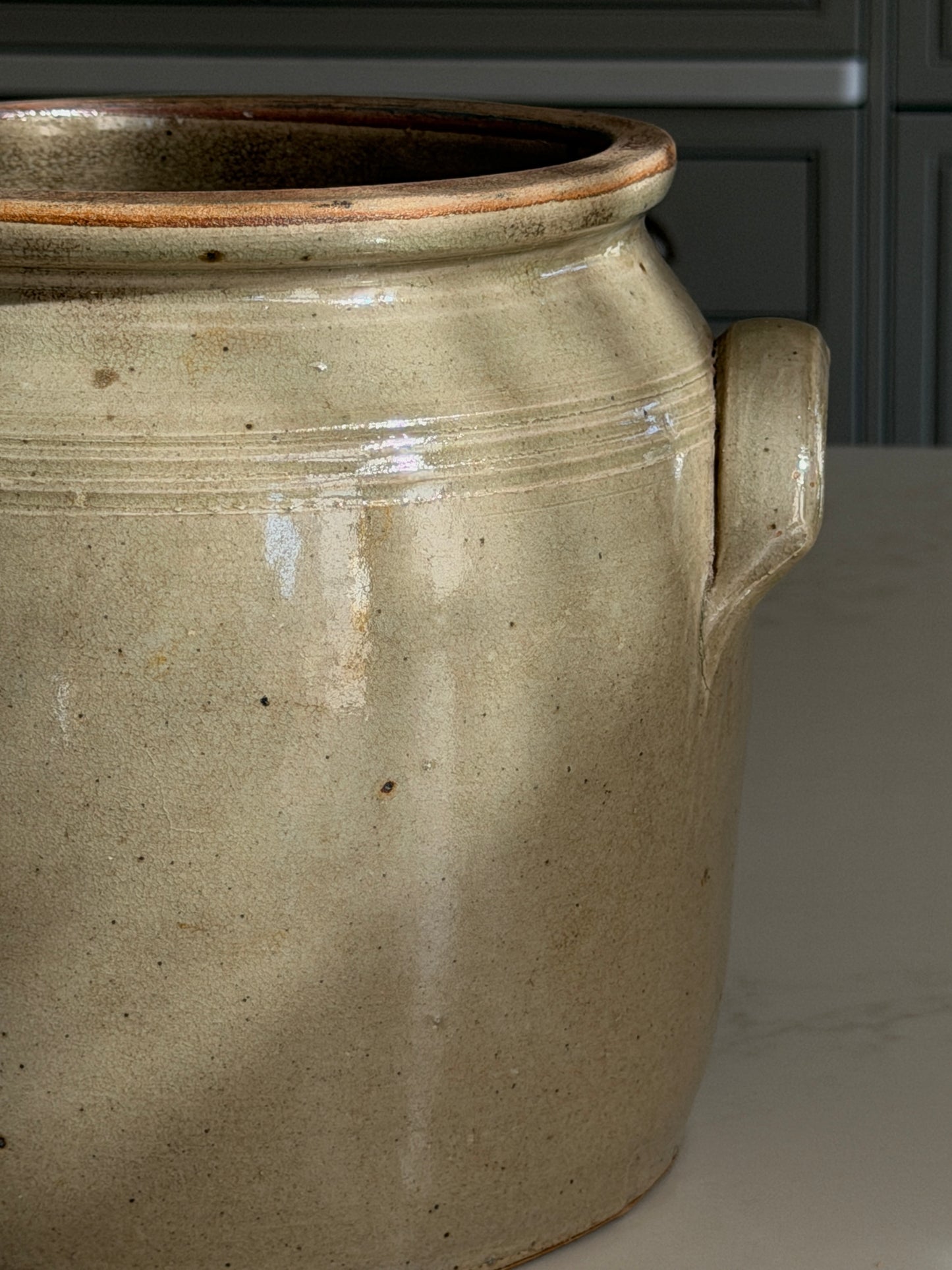 Greeny Grey French Confit Pot