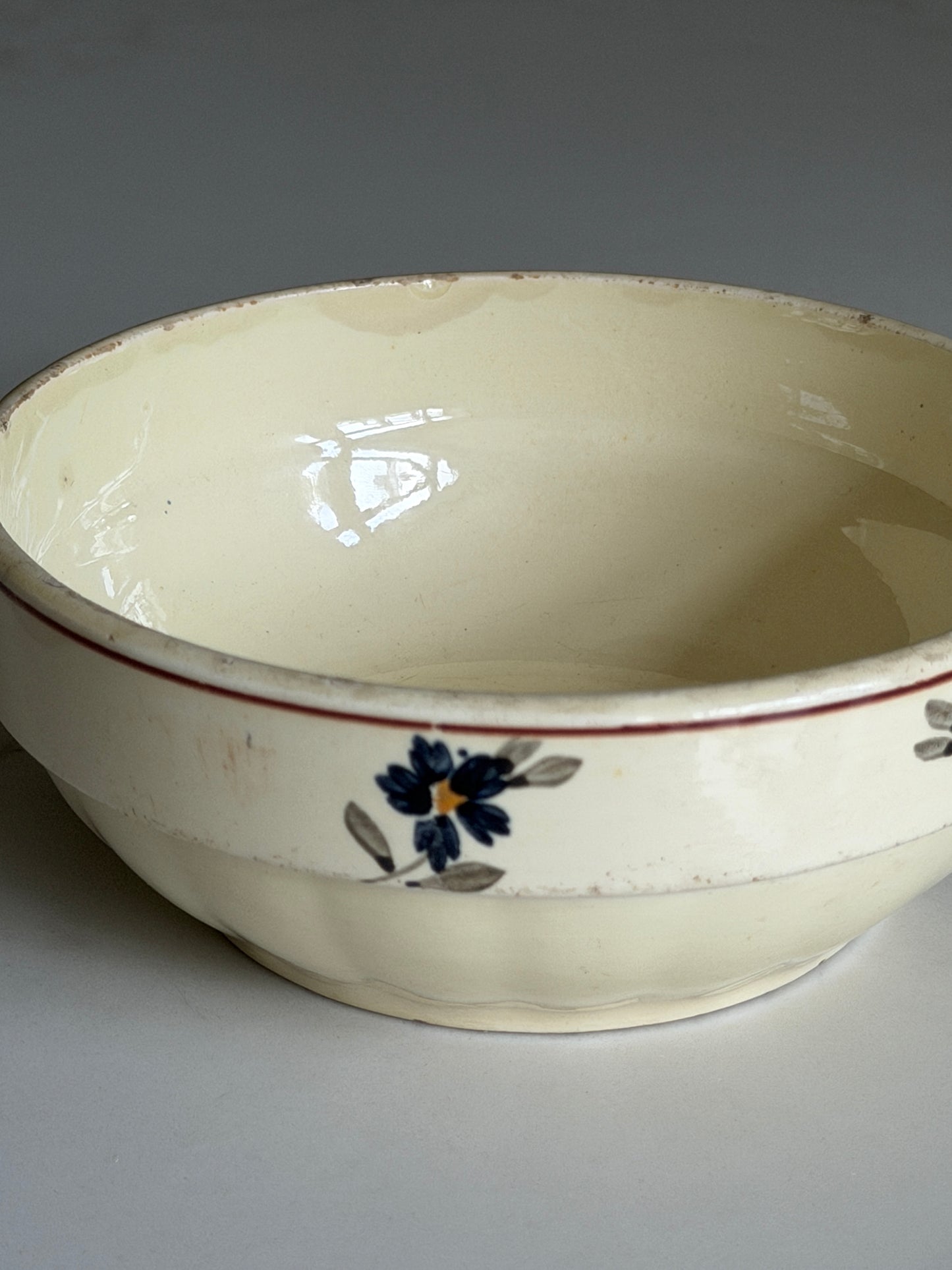 Cream Floral Painted French Bowl