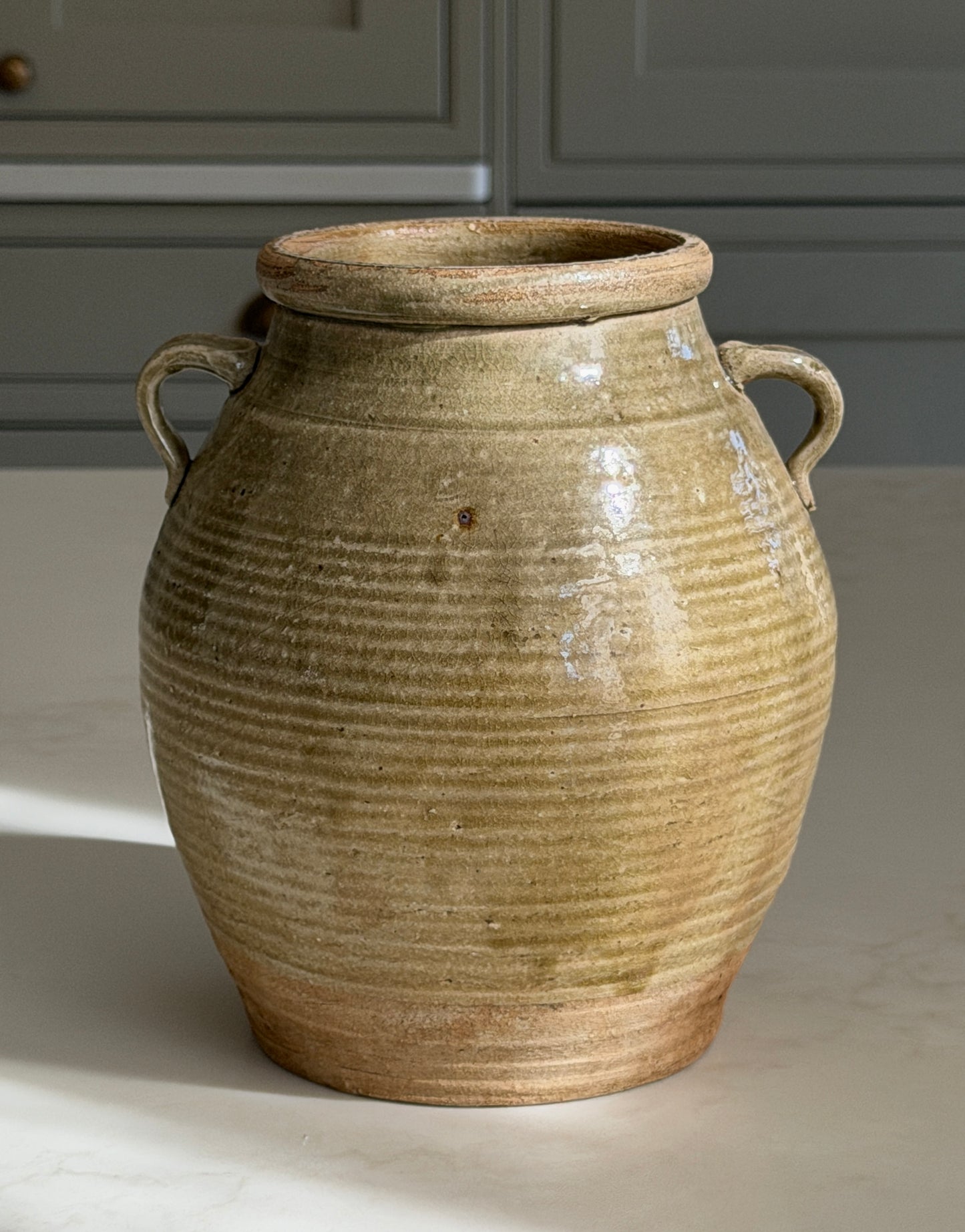 Olive Stoneware Preserving Jar