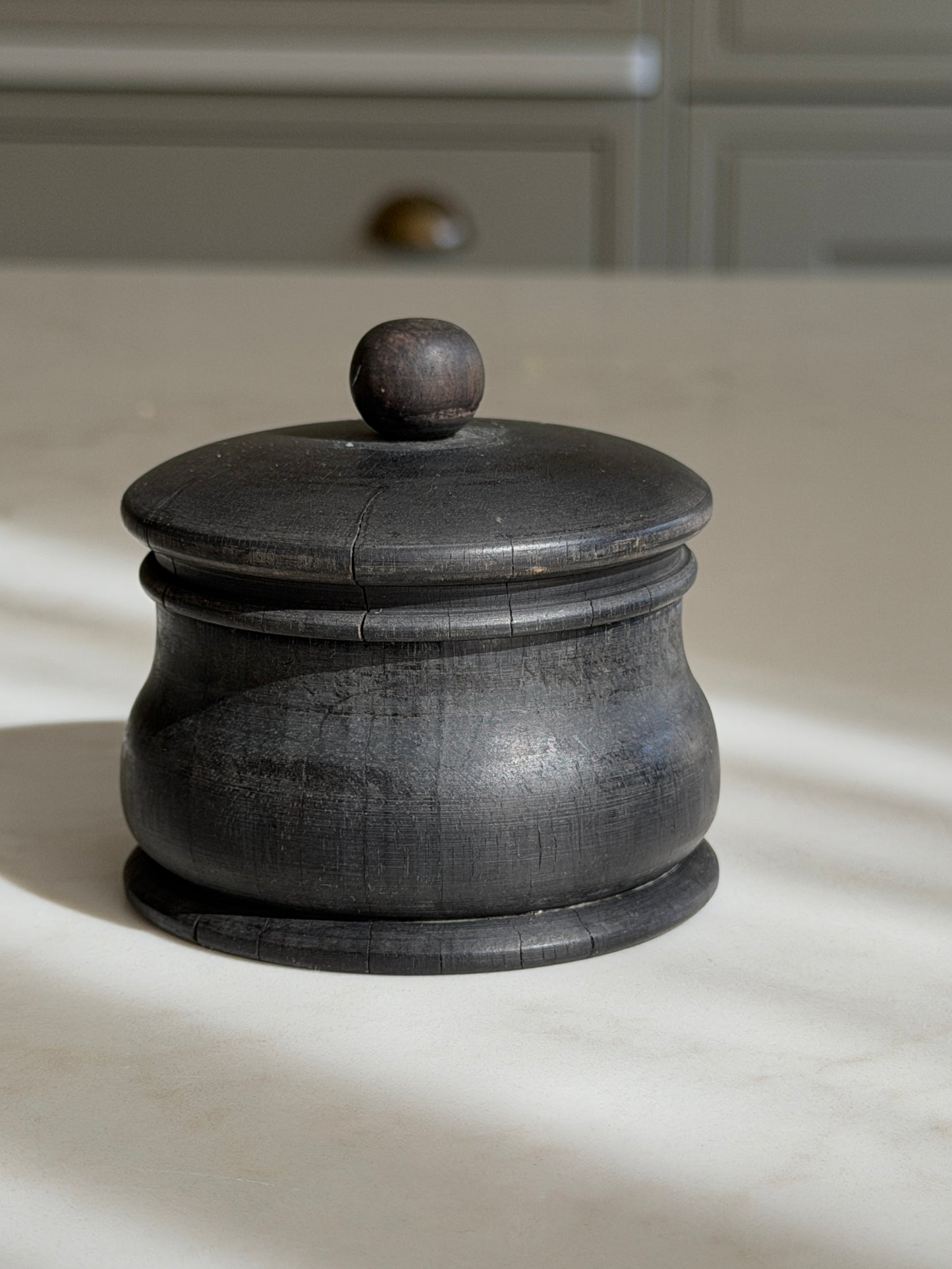 Ebony Lidded Trinket Pot