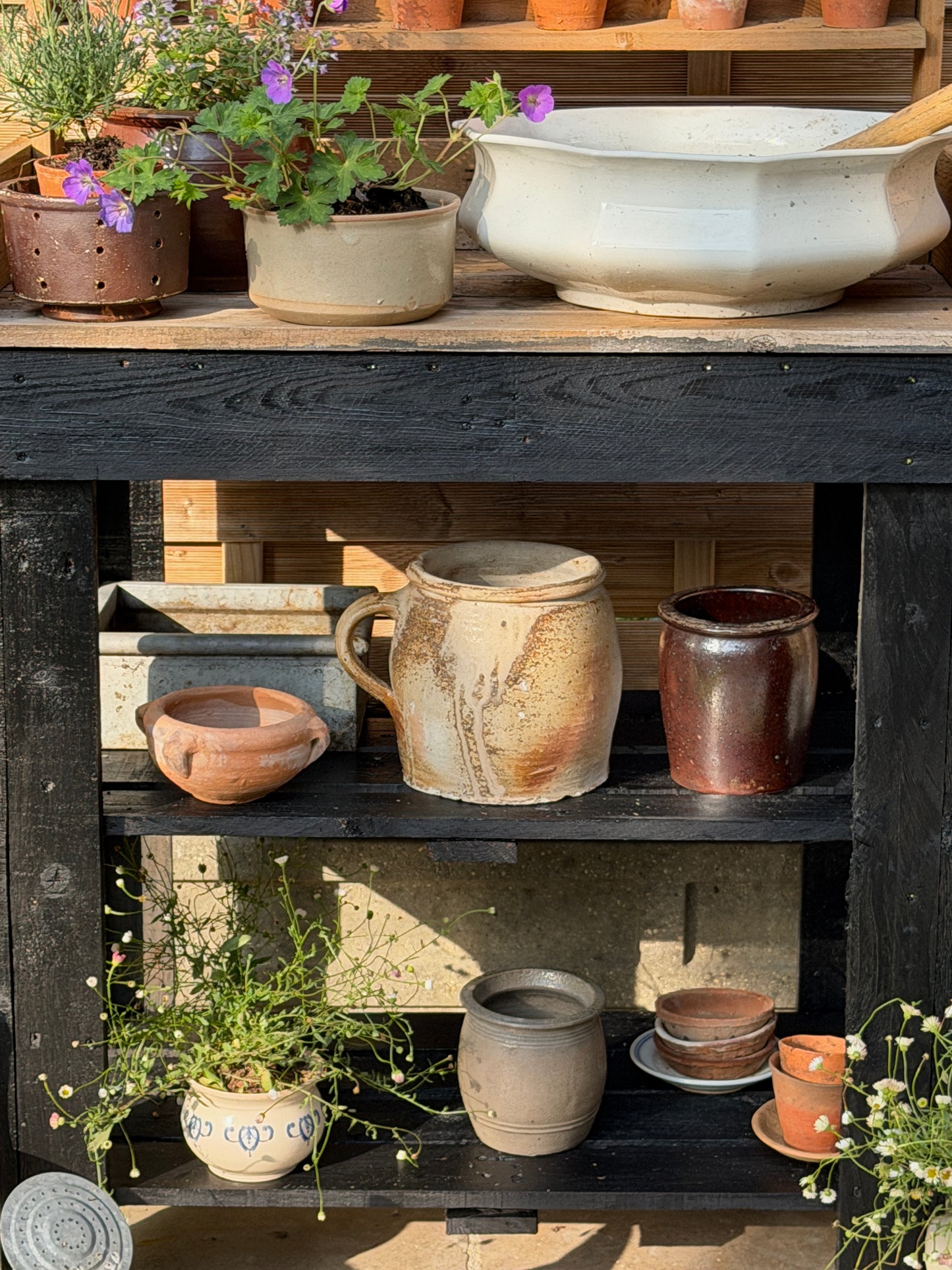 Dark Brown Stoneware Pot