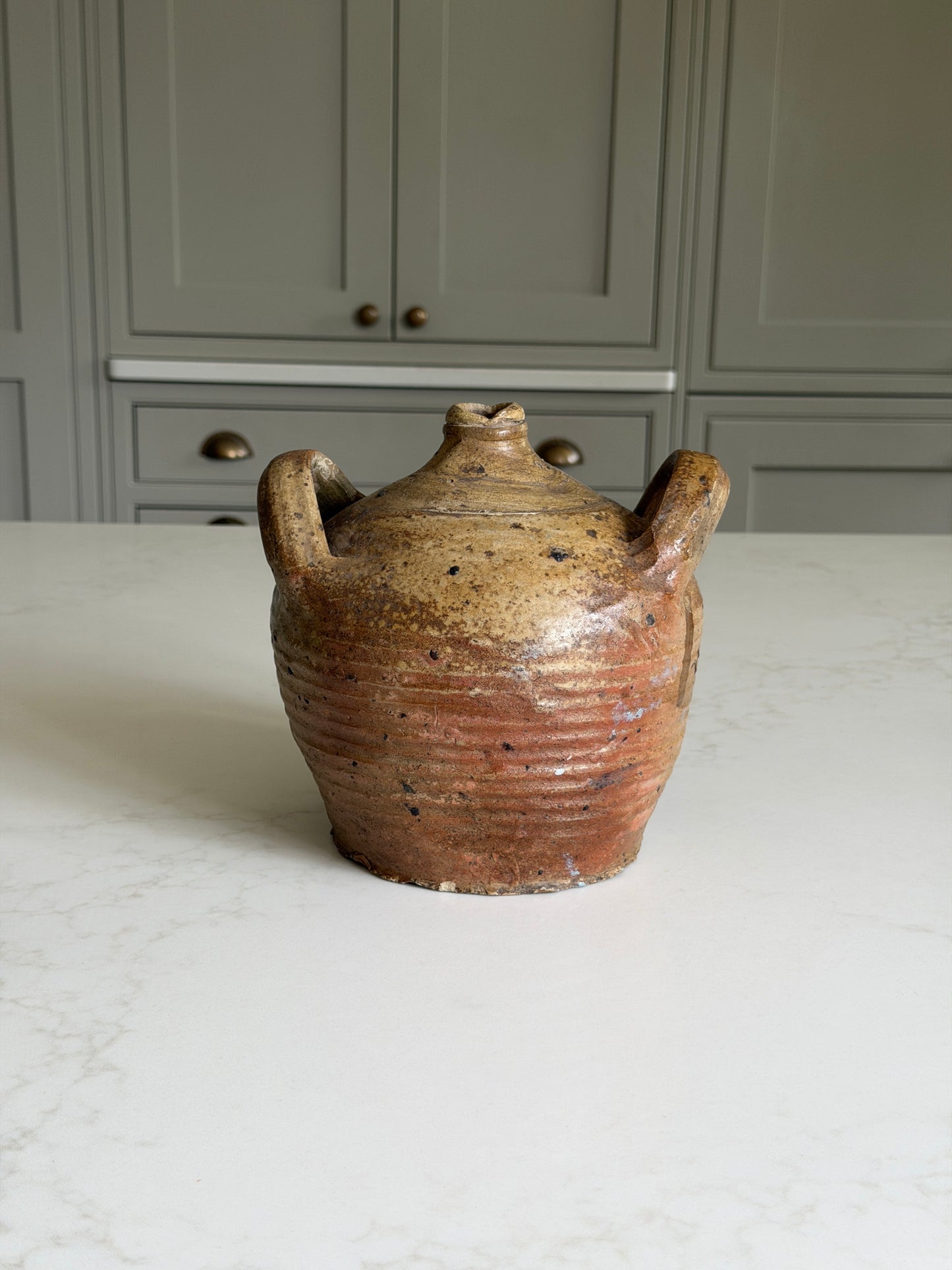 Small Khaki - Chesnut Brown French Oil Jug