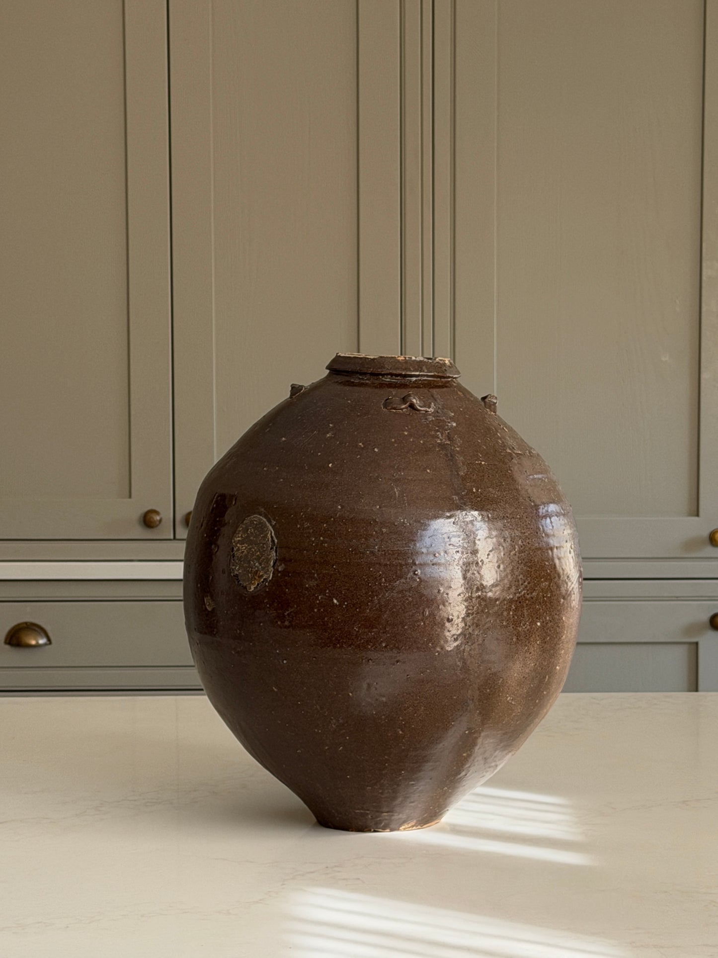 Brown-Glazed Storage Jar