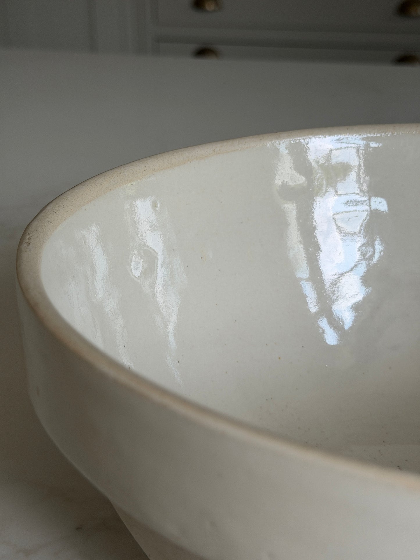 Large Off-White French Baking Bowl