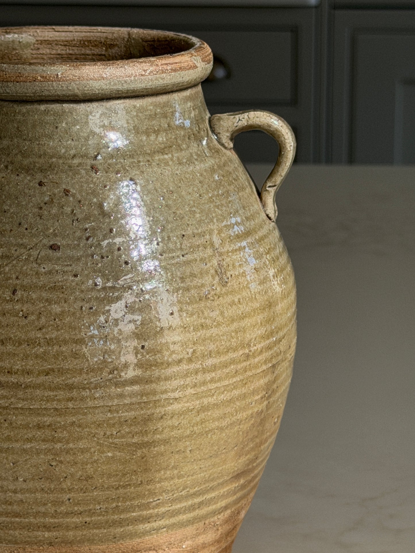 Olive Stoneware Preserving Jar