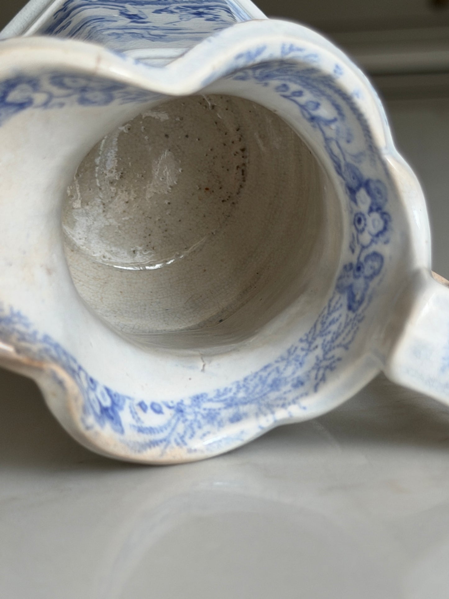 Victorian Blue & White Jug