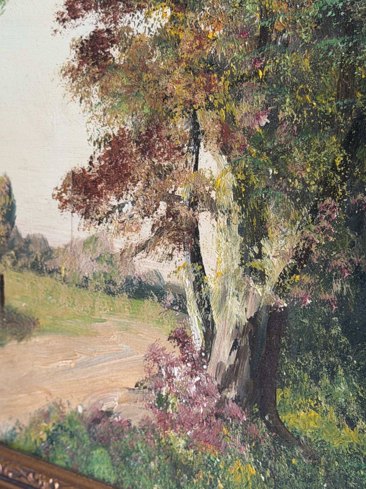 Signed Woodland Oil Painting in an Ornate Gilt Frame