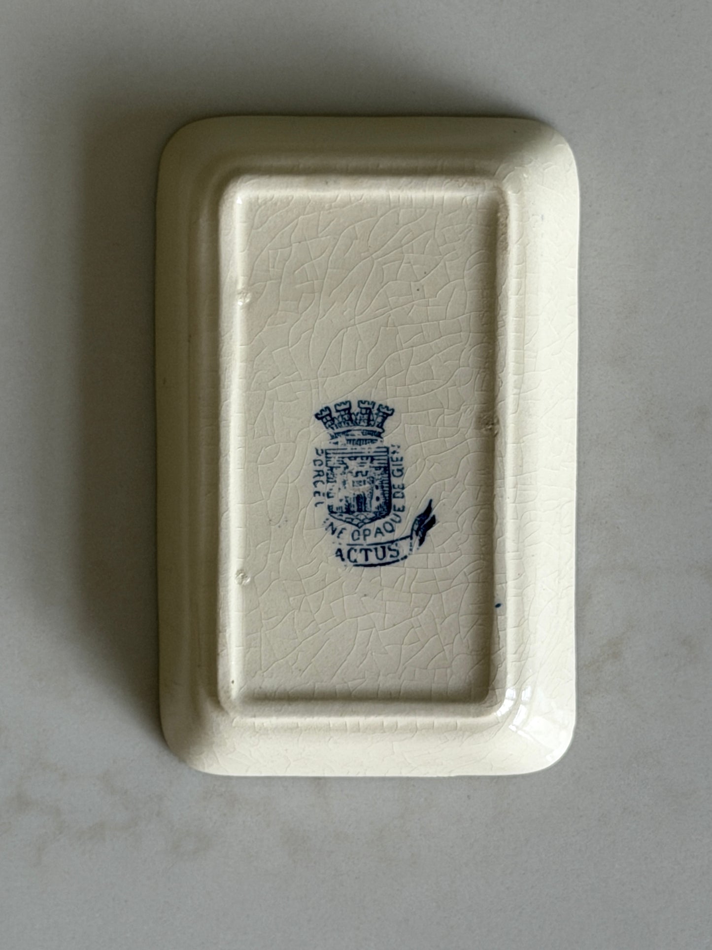 French Floral Blue & White Soap Dish