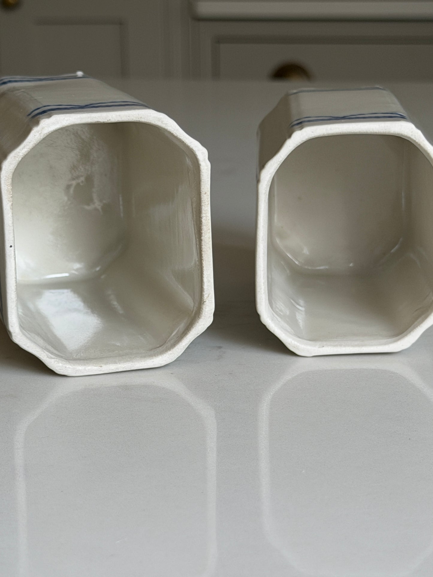 Blue and White Salt & Coffee Canisters