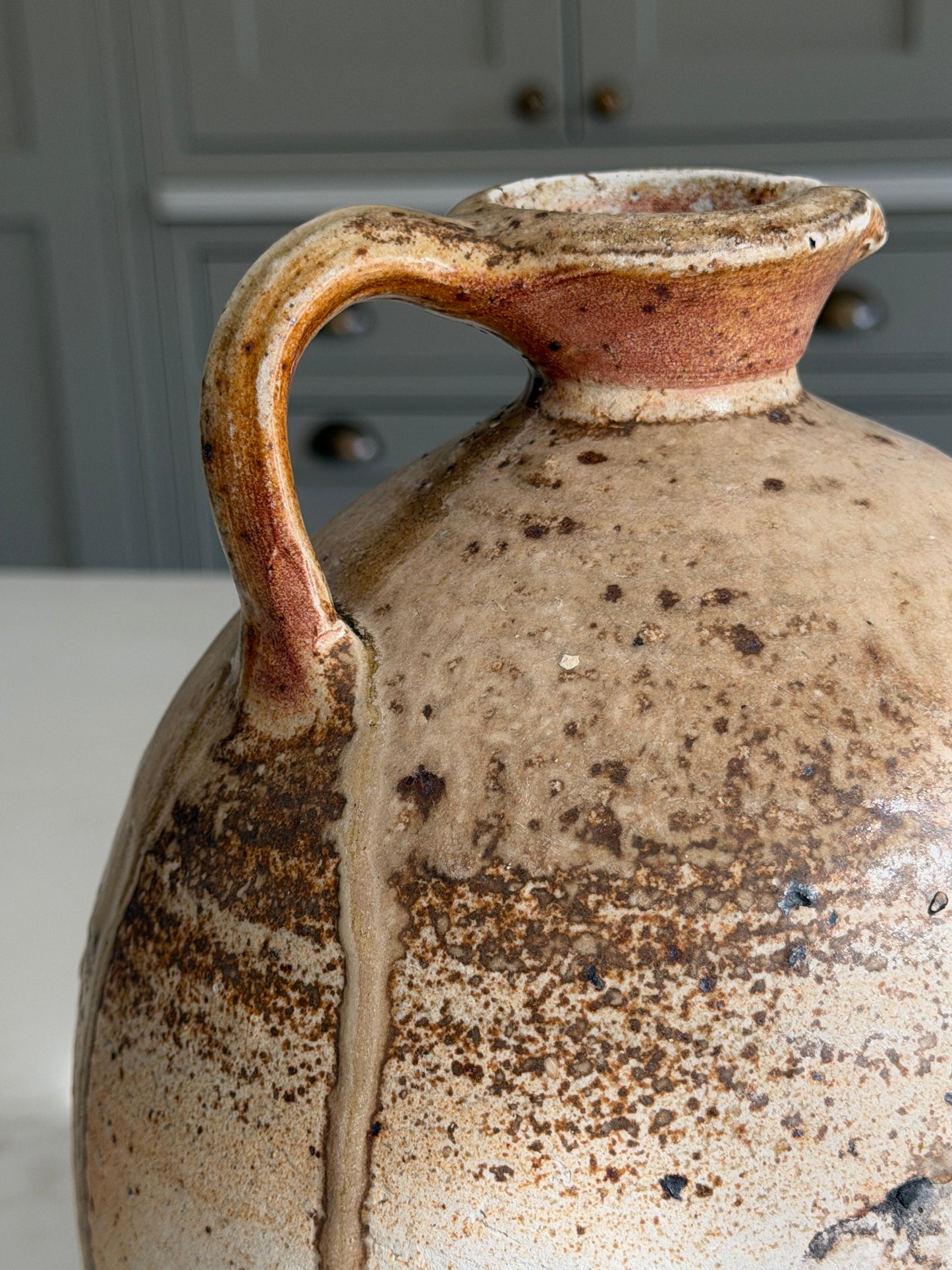 Large Latte Drippy Glaze French Jug