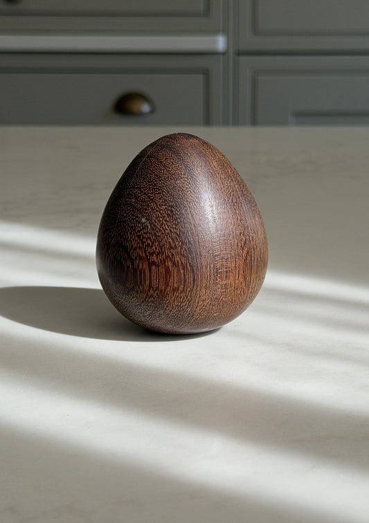 Dark Brown Wooden Egg