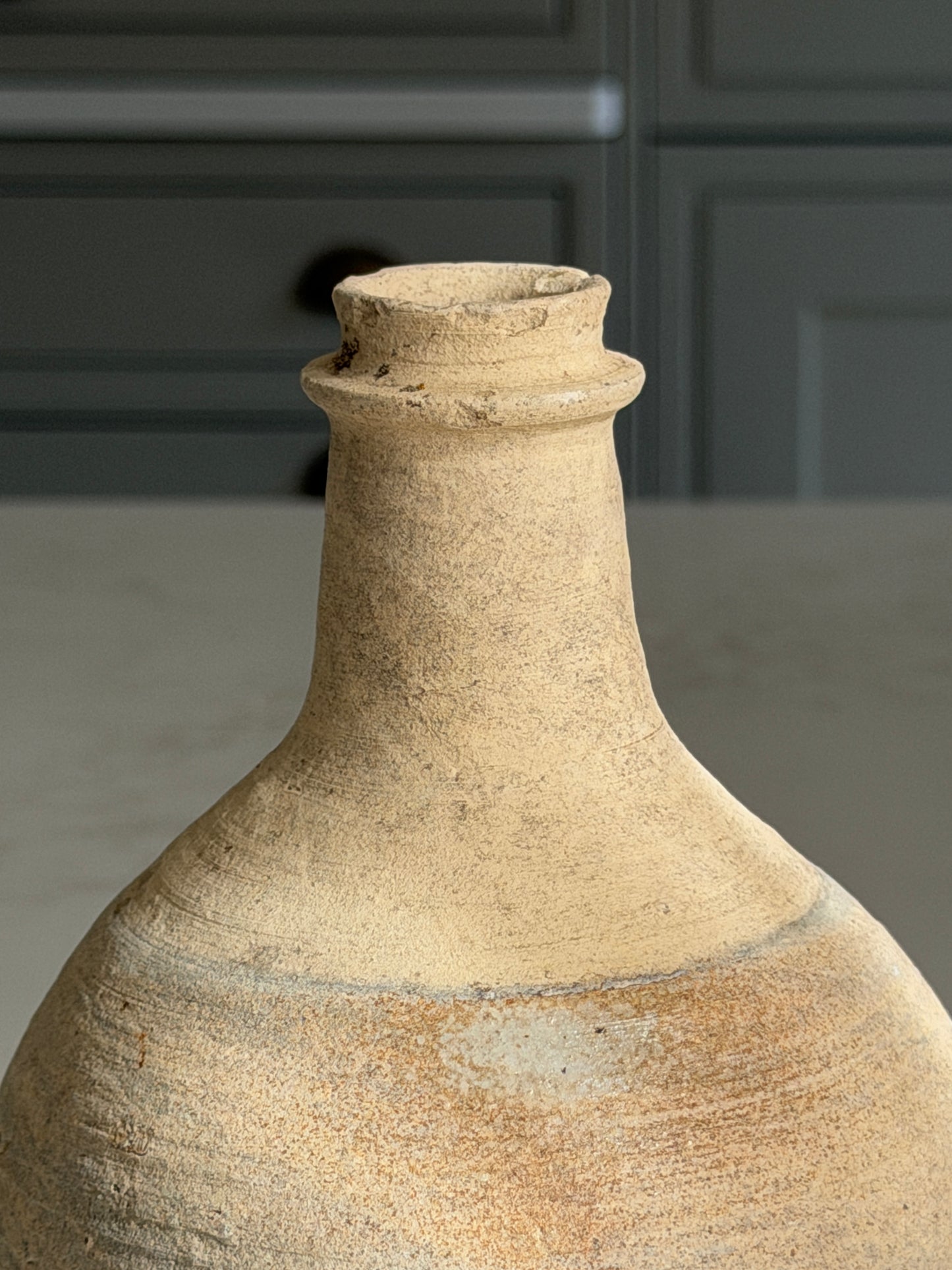 French Matte Cream Antique Bottle