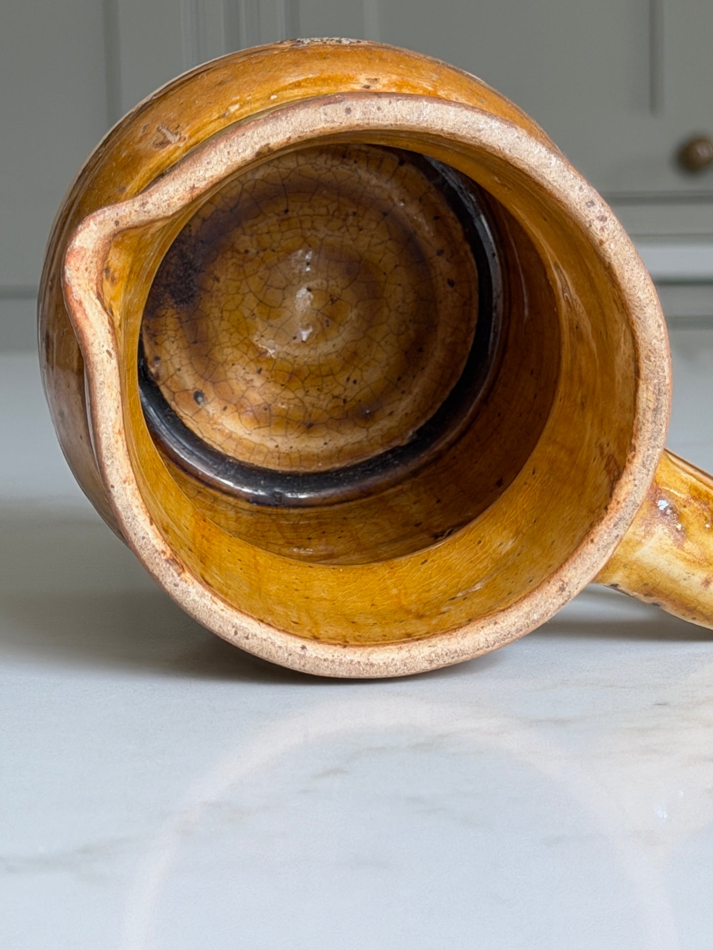 Small Amber Wide Neck French Jug