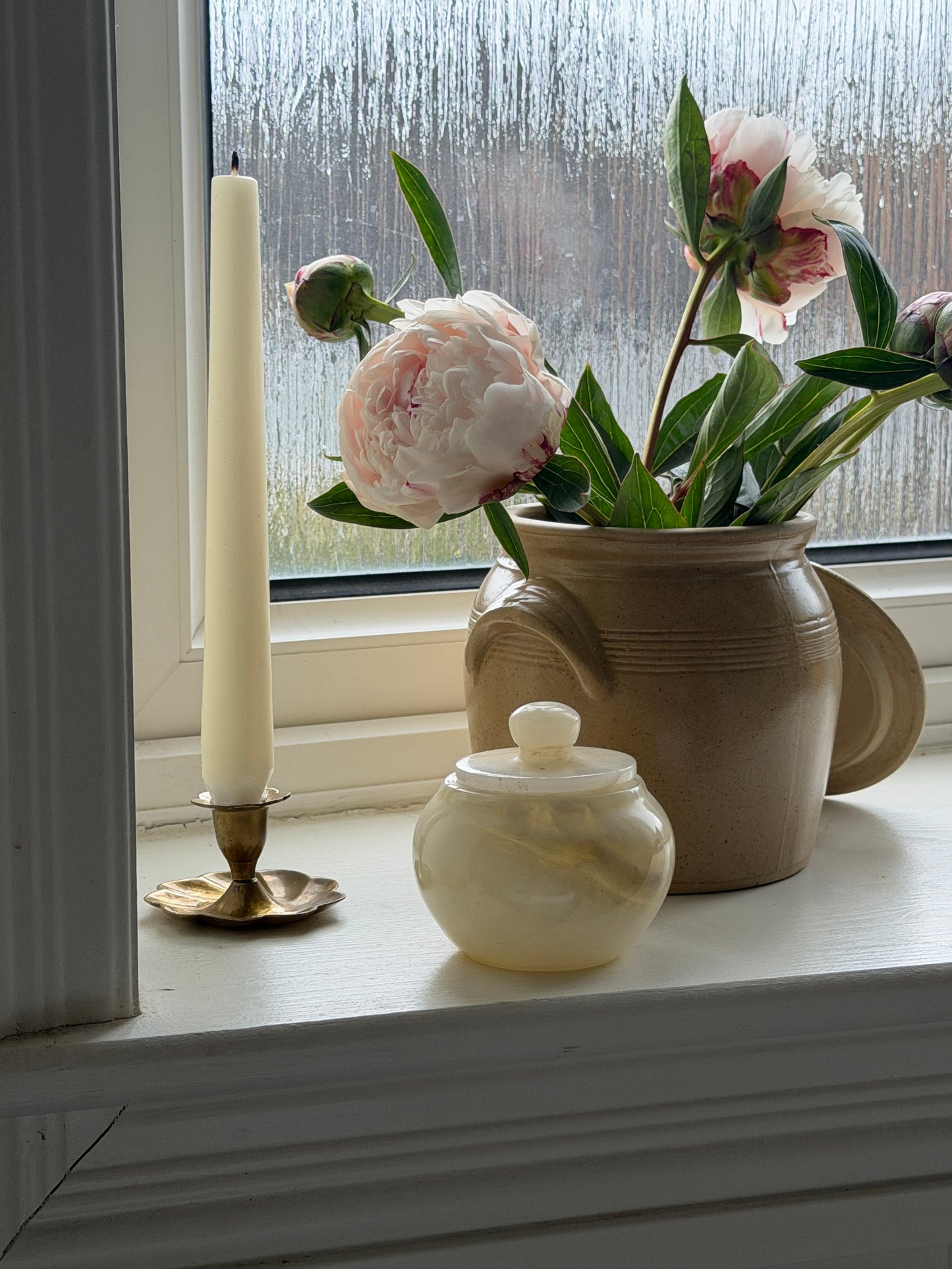 Scalloped Brass Candlestick Holder