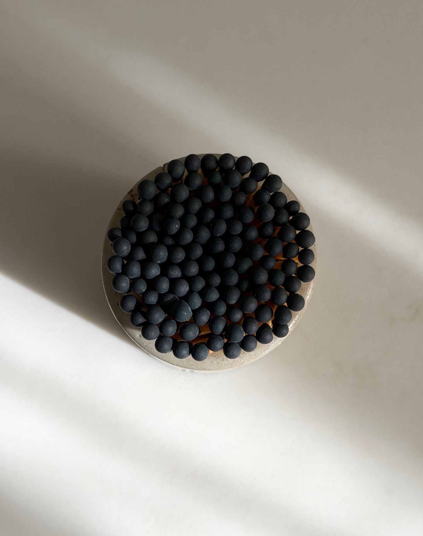 Ribbed Grey Victorian Stoneware Matchpot