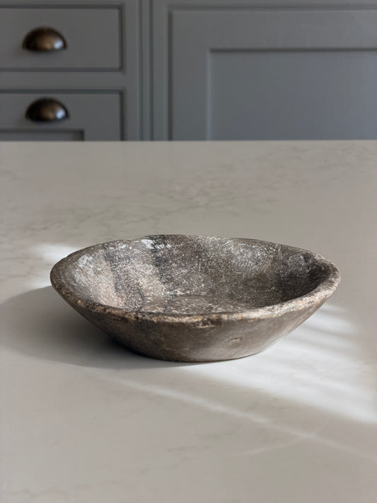 Aged Marble Plate - Espresso Brown
