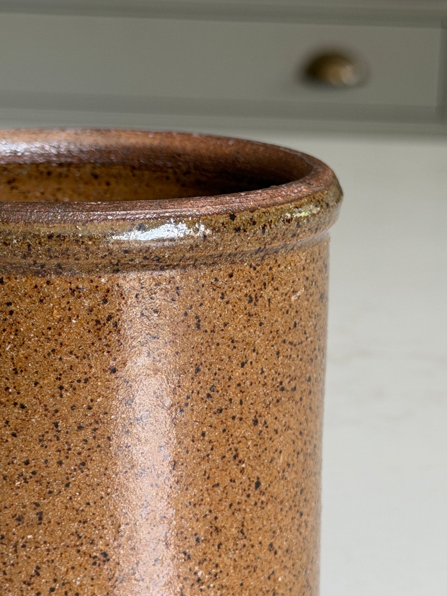 Olive - Brown Speckled Stoneware Pot