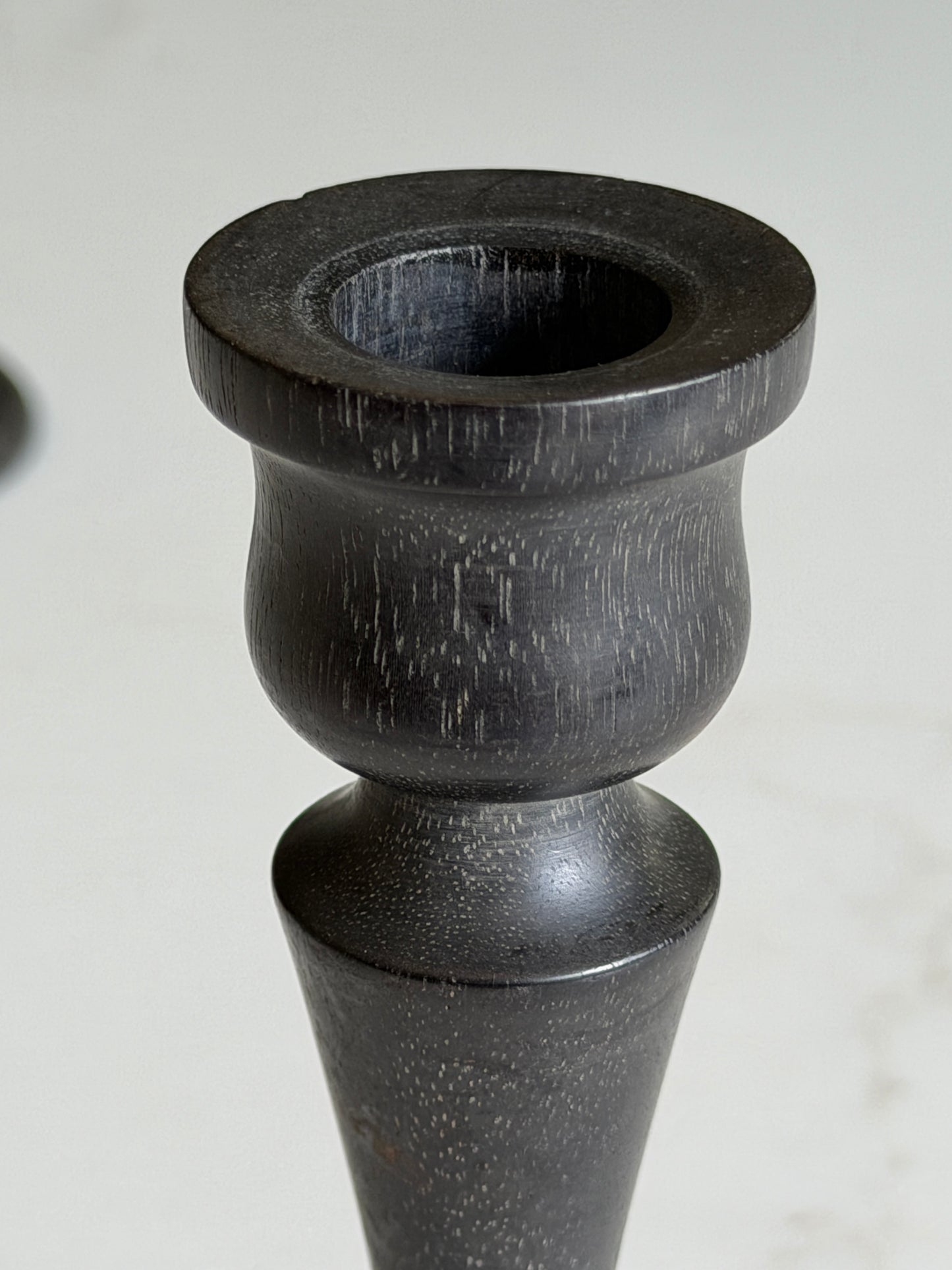 Ebony Candlestick Holders Pair