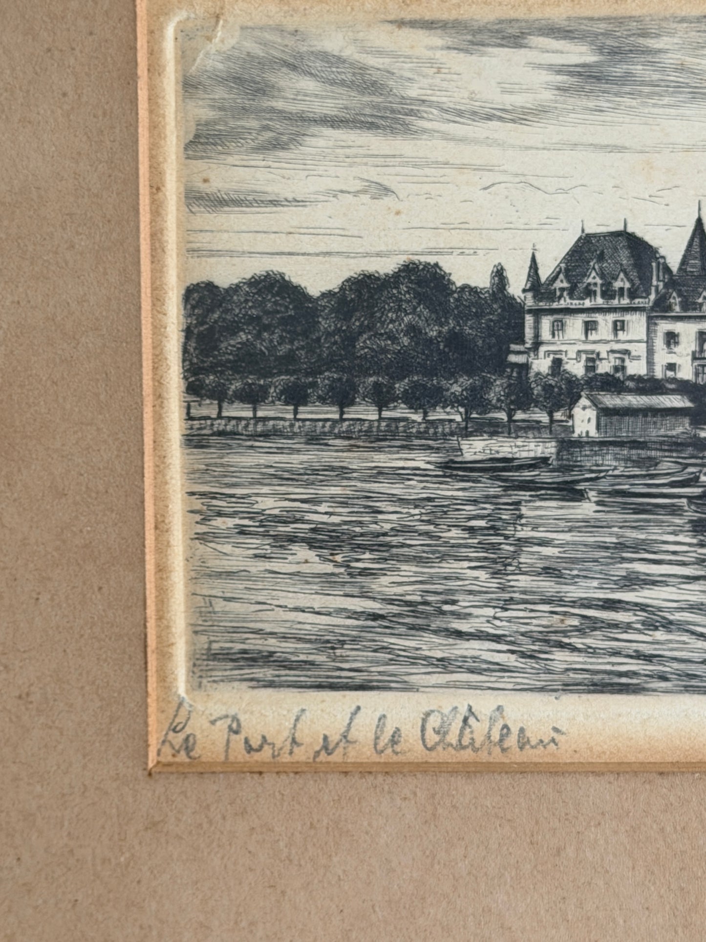 Framed Etching - Le Port et le Château