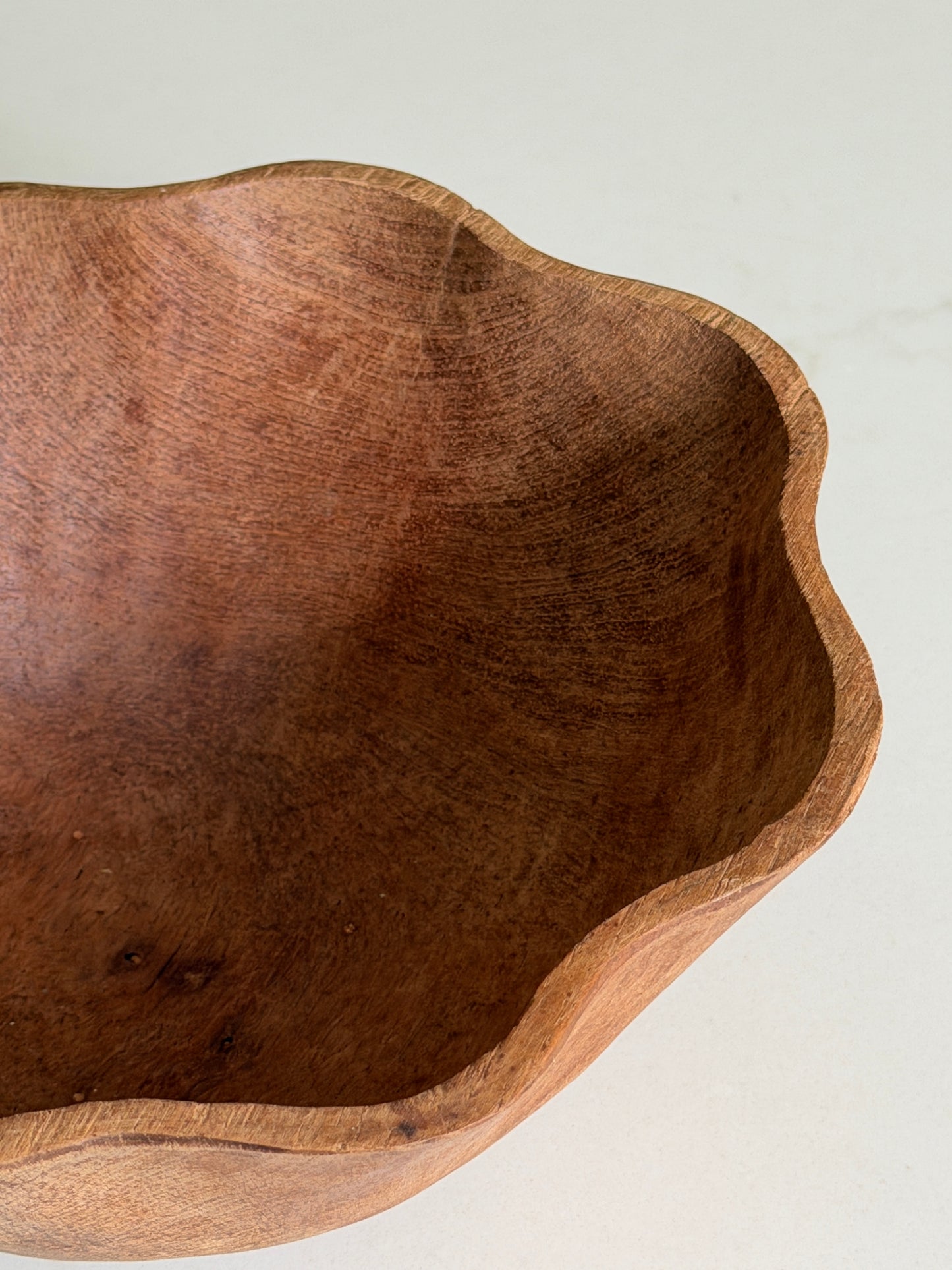 Scalloped Wooden Bowl