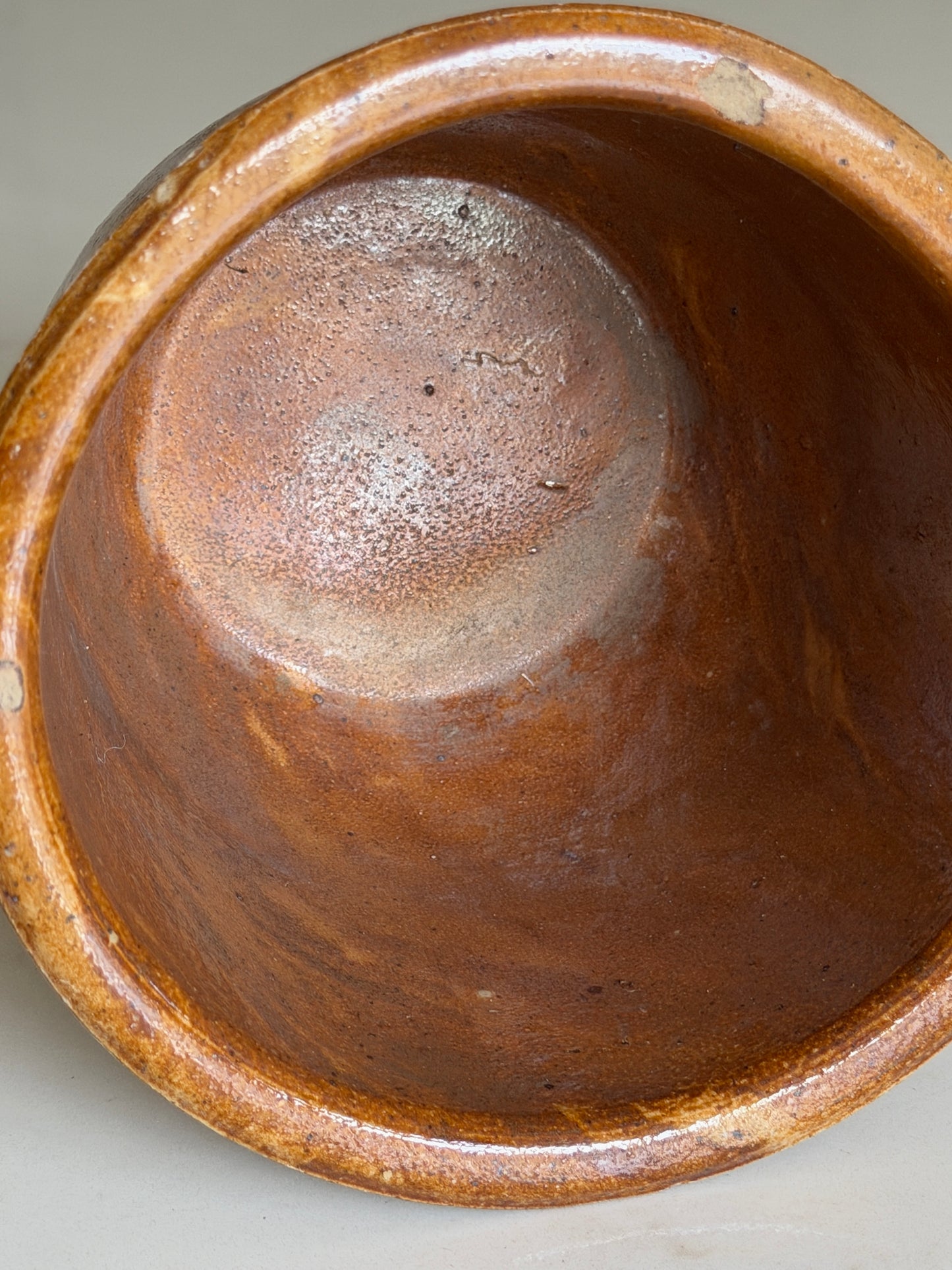 Brown Marbled Stoneware Planter