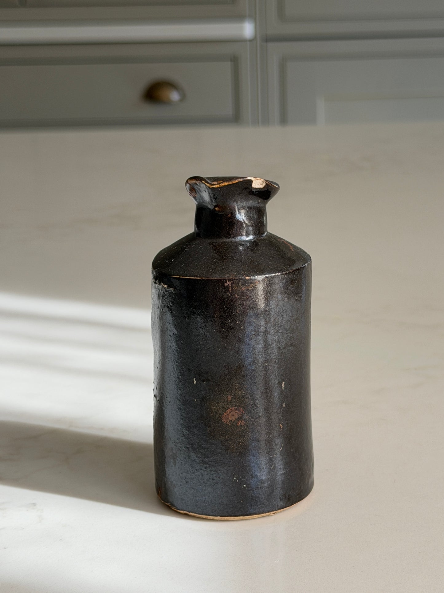 Black Stoneware Inkpot