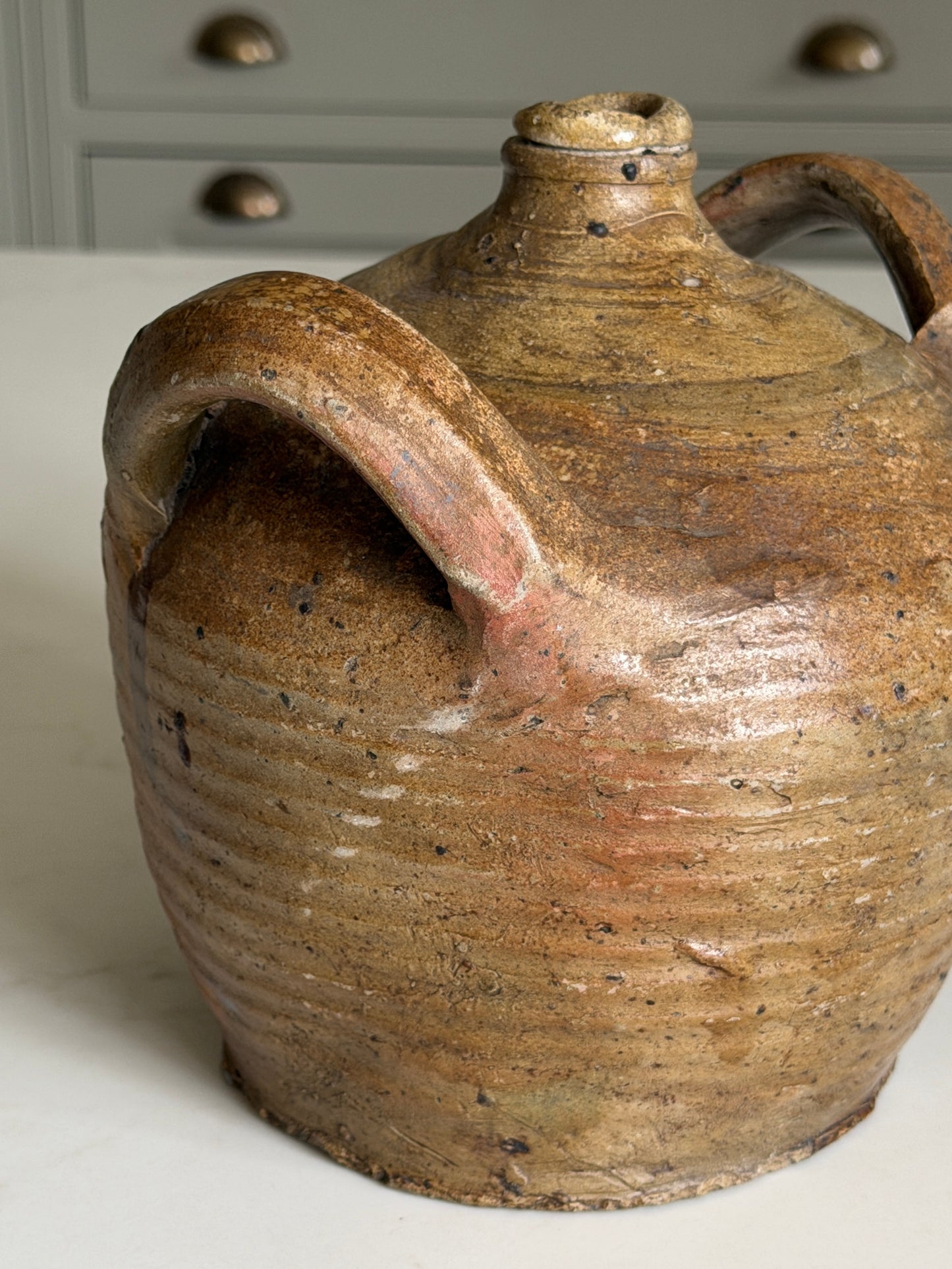 Small Khaki - Chesnut Brown French Oil Jug