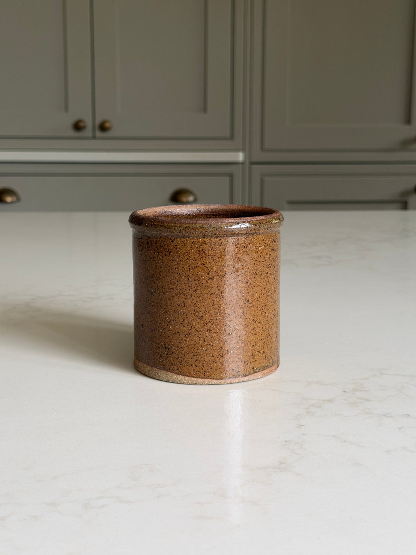 Olive - Brown Speckled Stoneware Pot