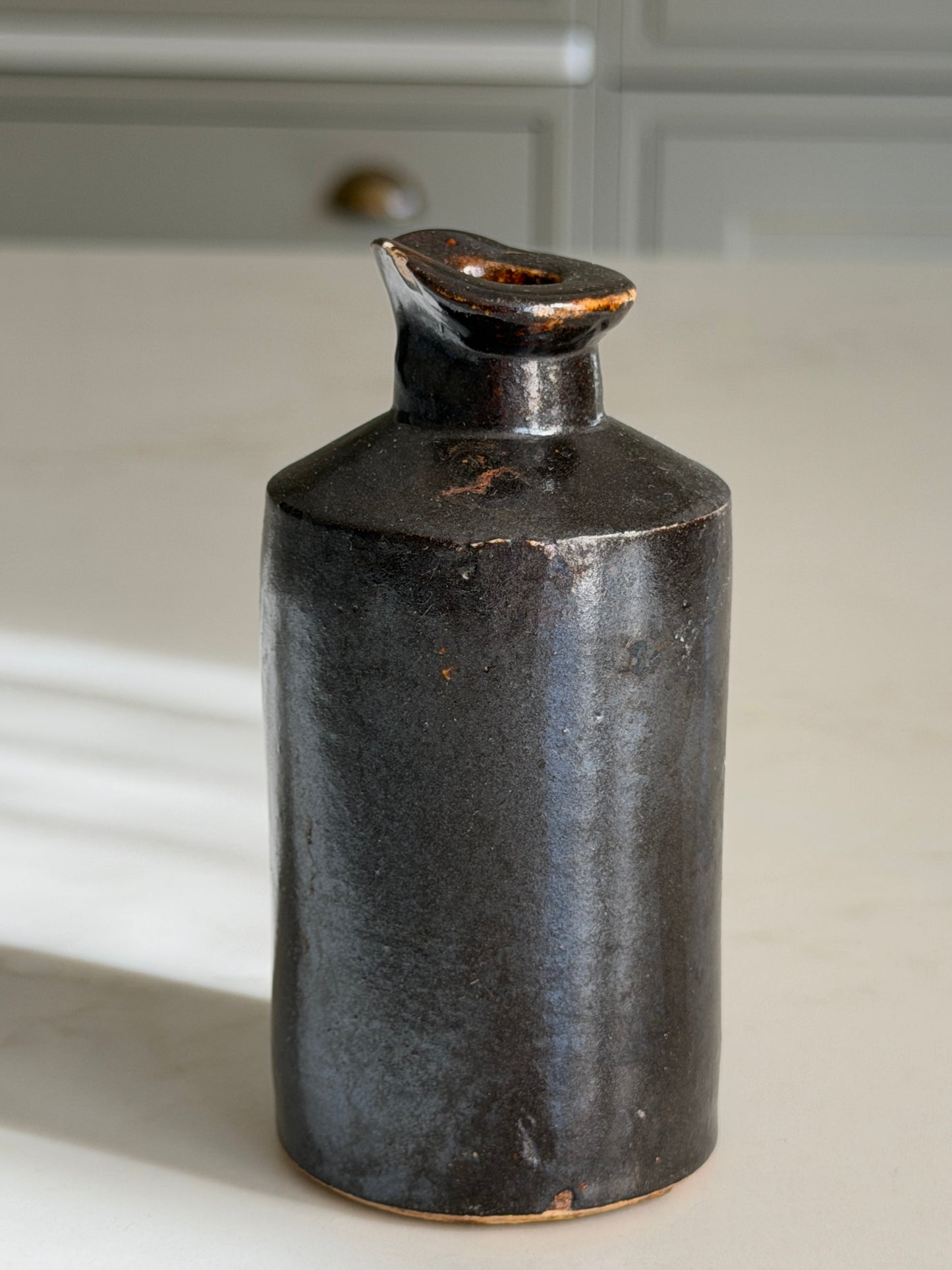 Black Stoneware Inkpot