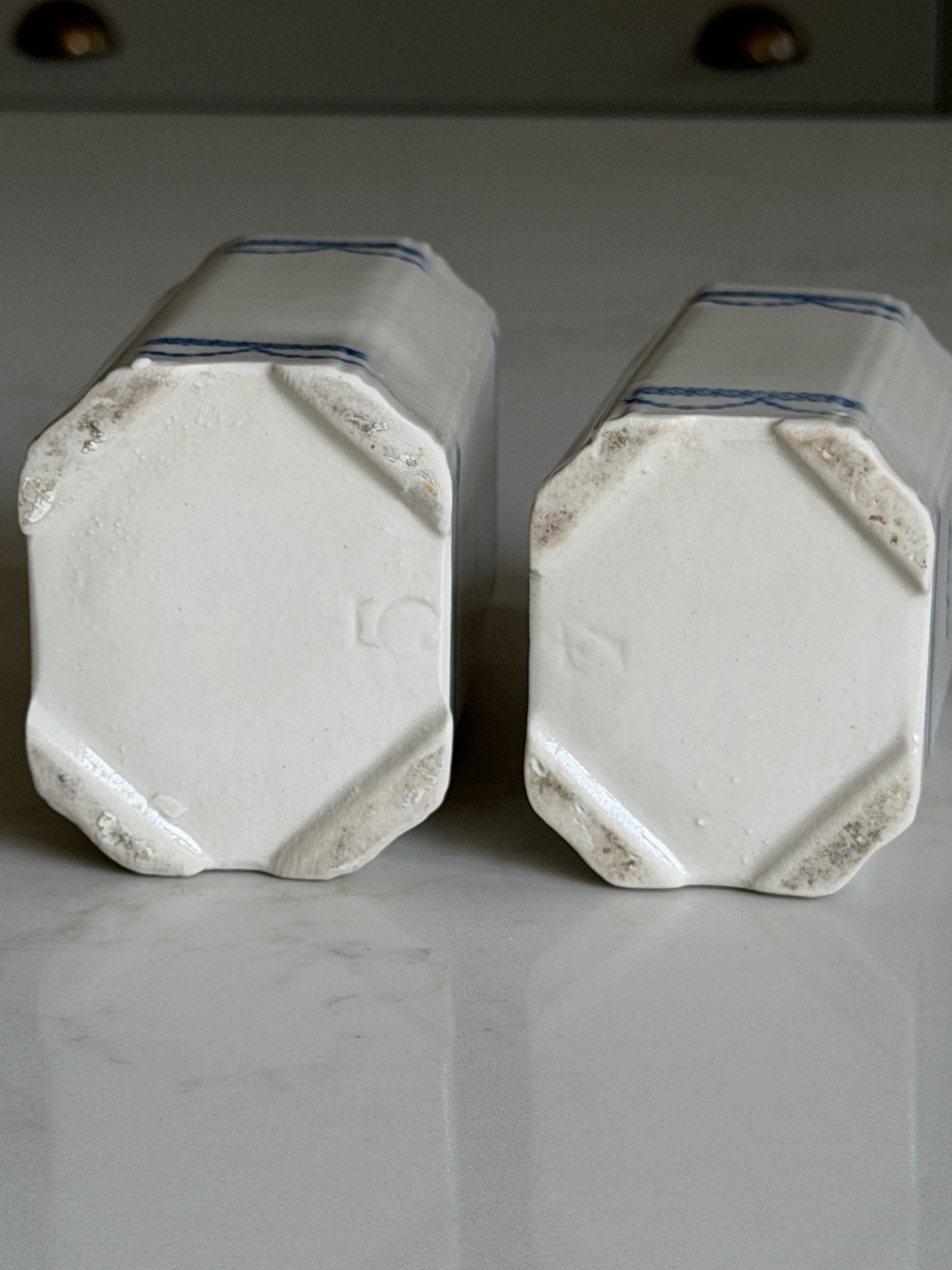 Blue and White Salt & Coffee Canisters