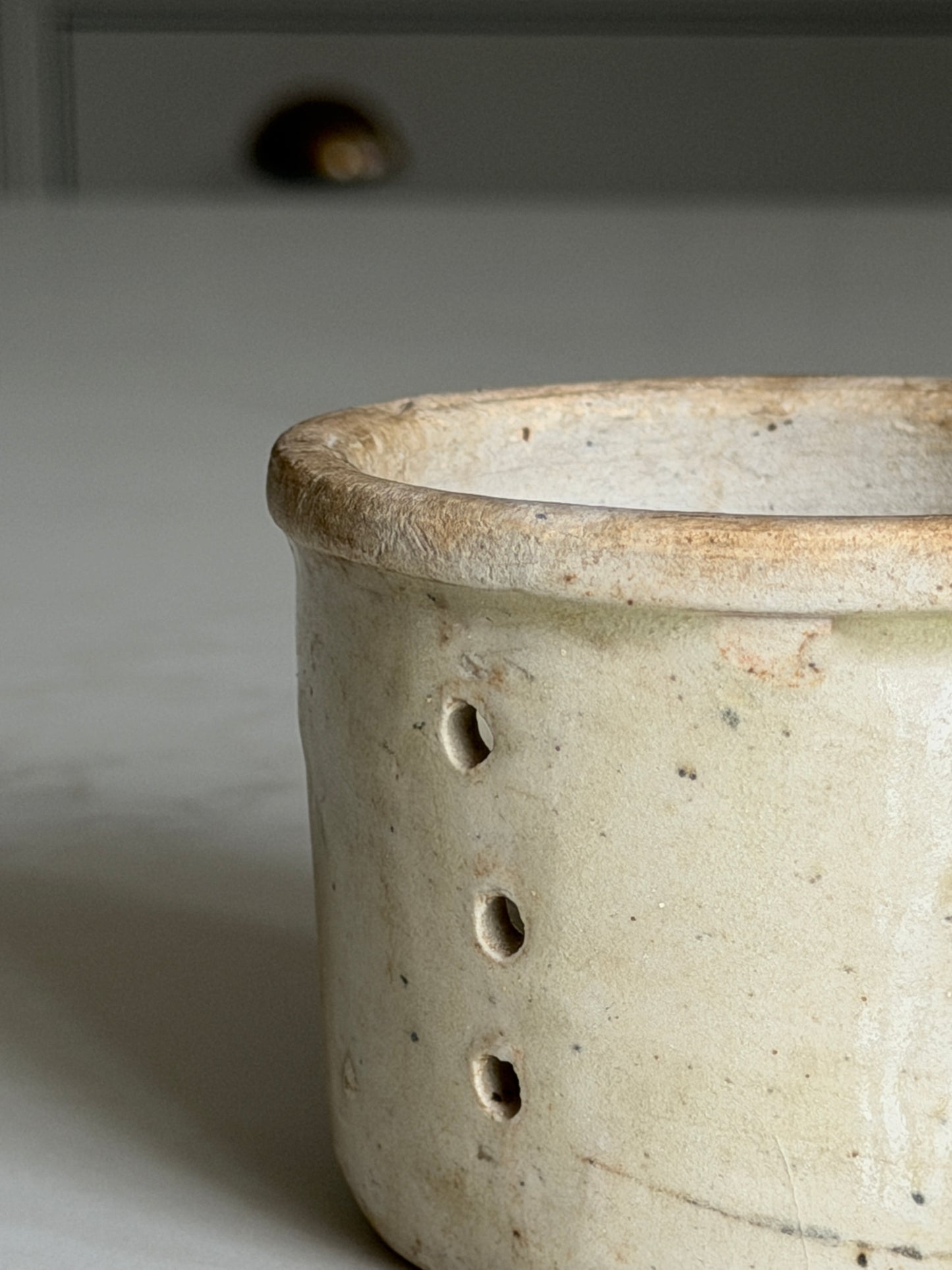 Small Green-Greige Cheesestrainer