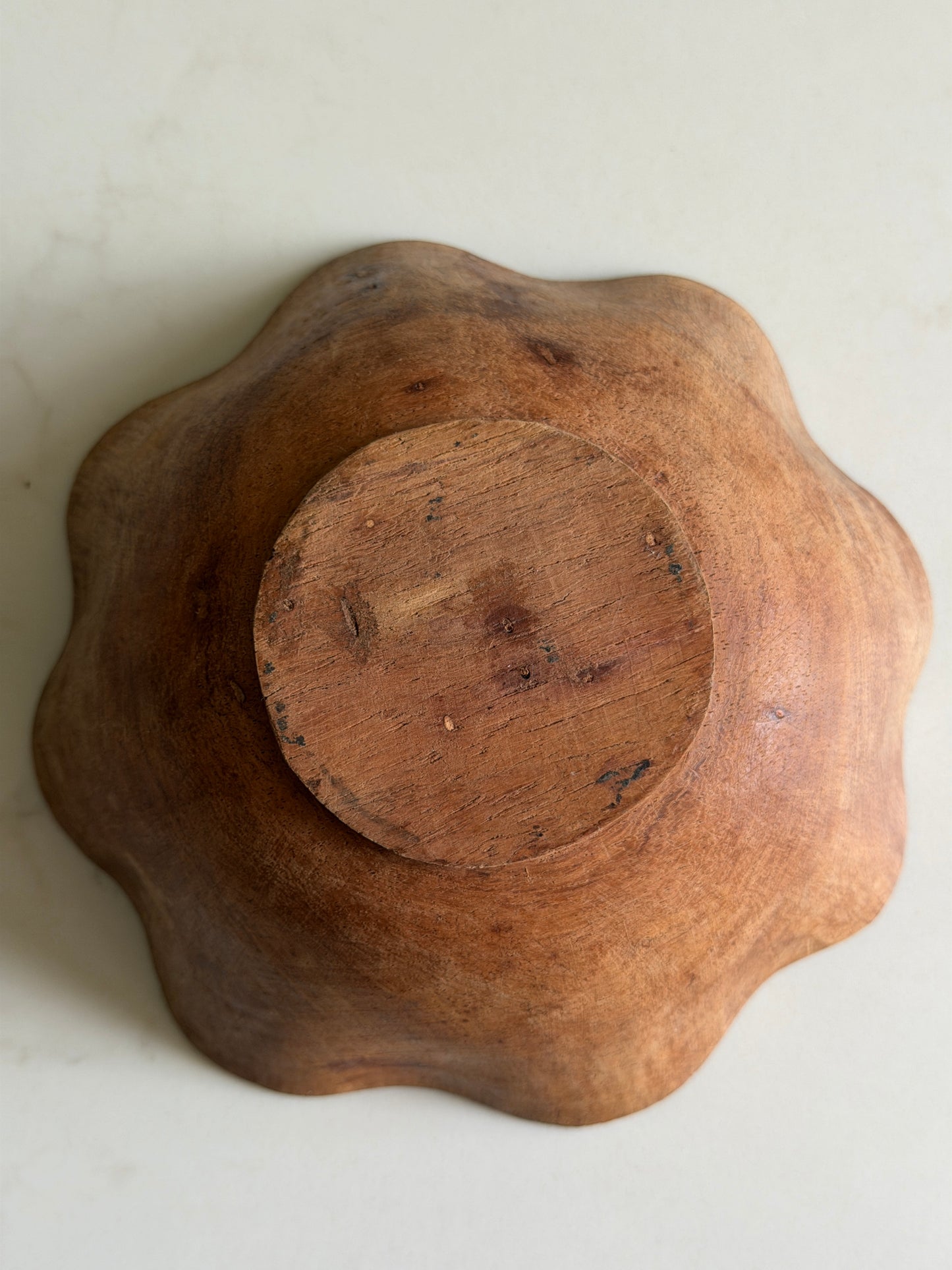 Scalloped Wooden Bowl