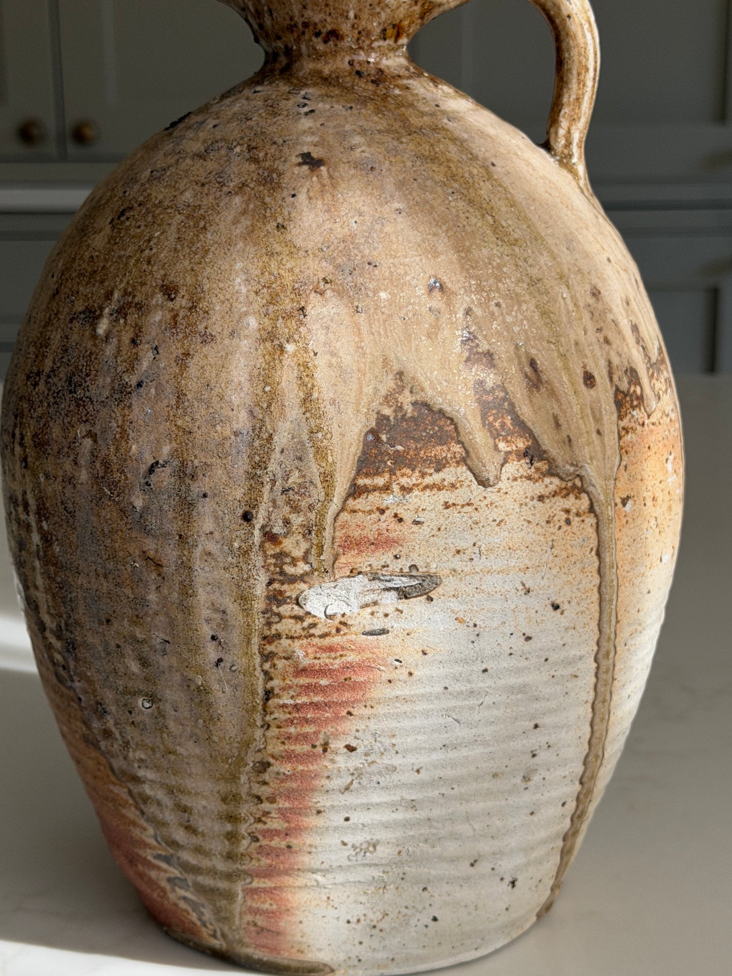 Large Latte Drippy Glaze French Jug